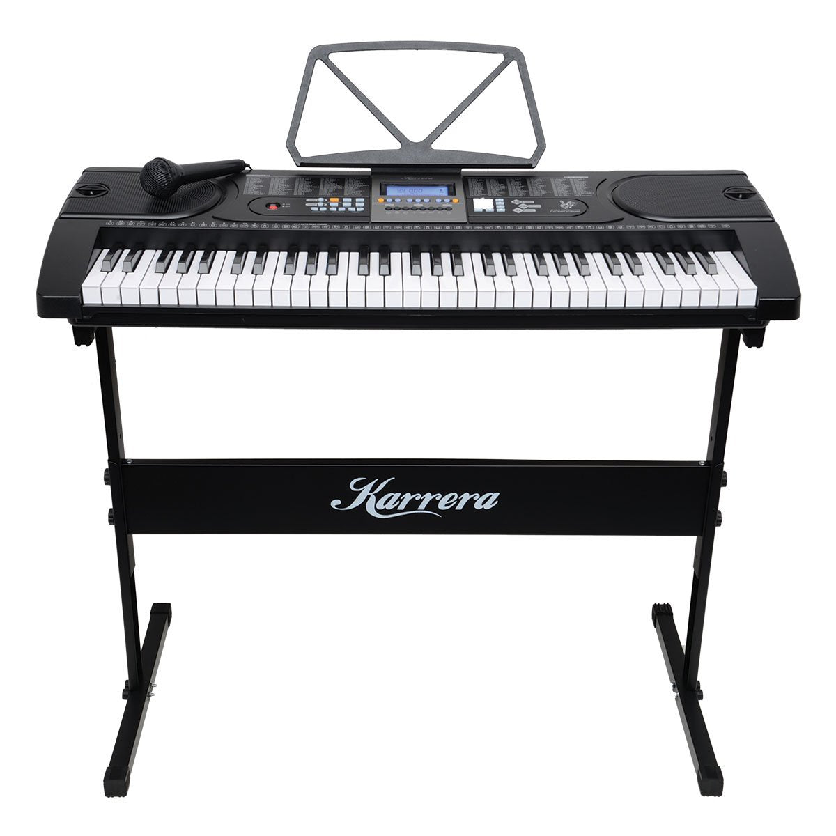 Karrera 61-Key Electronic Keyboard Piano Black with Stand