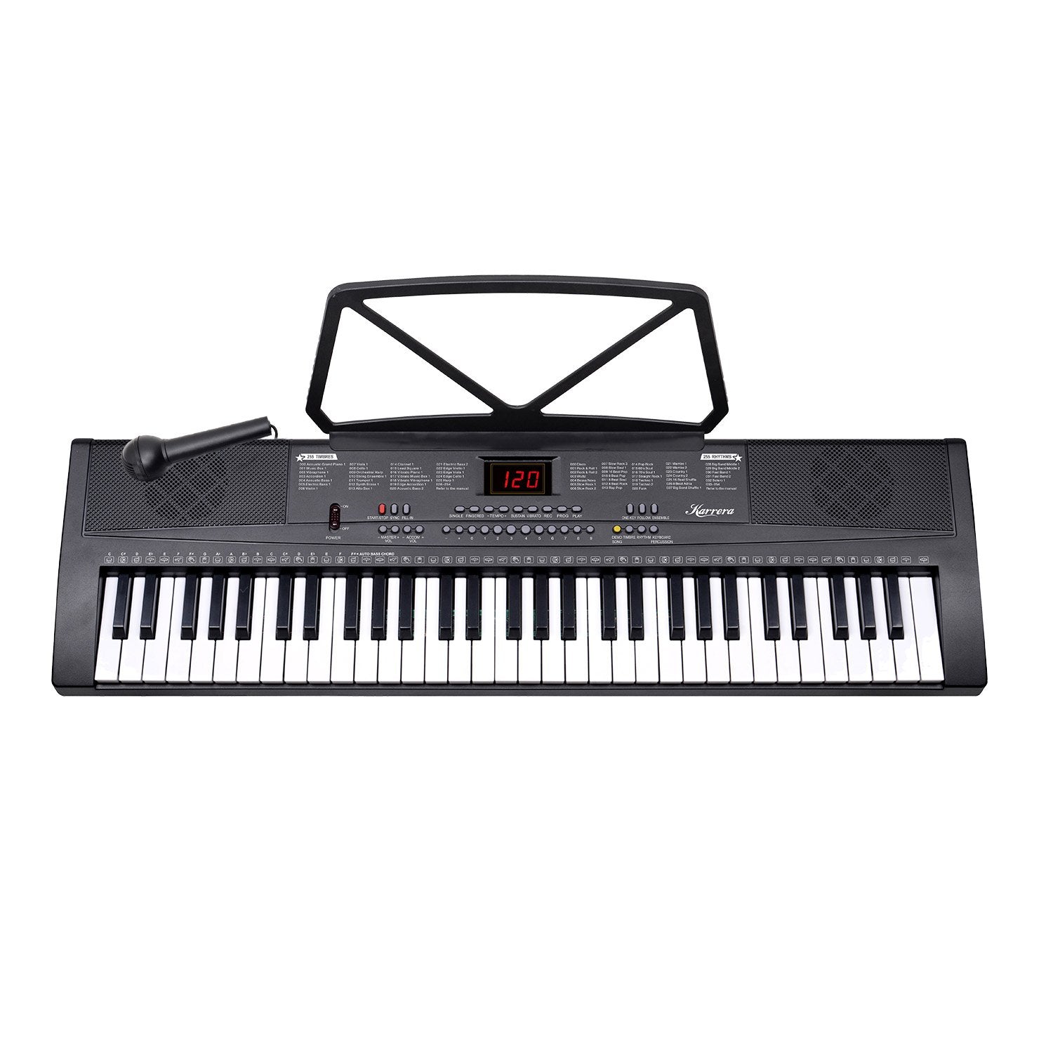 Karrera 61-Key Portable Electronic Keyboard Black LED Display