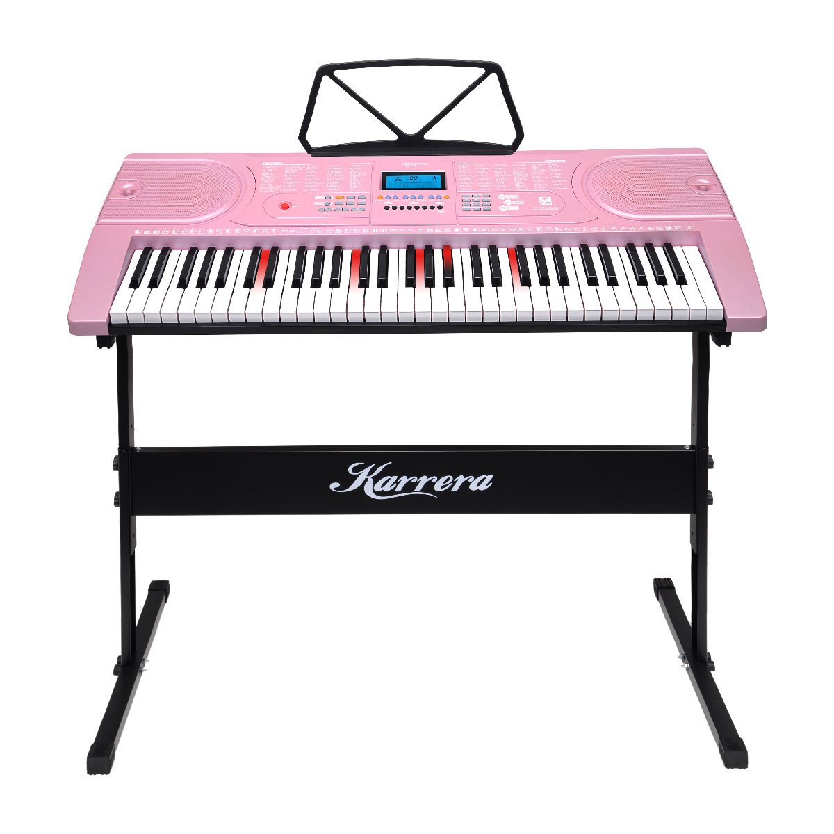 Karrera 61-Key Electronic Piano Keyboard LED Pink