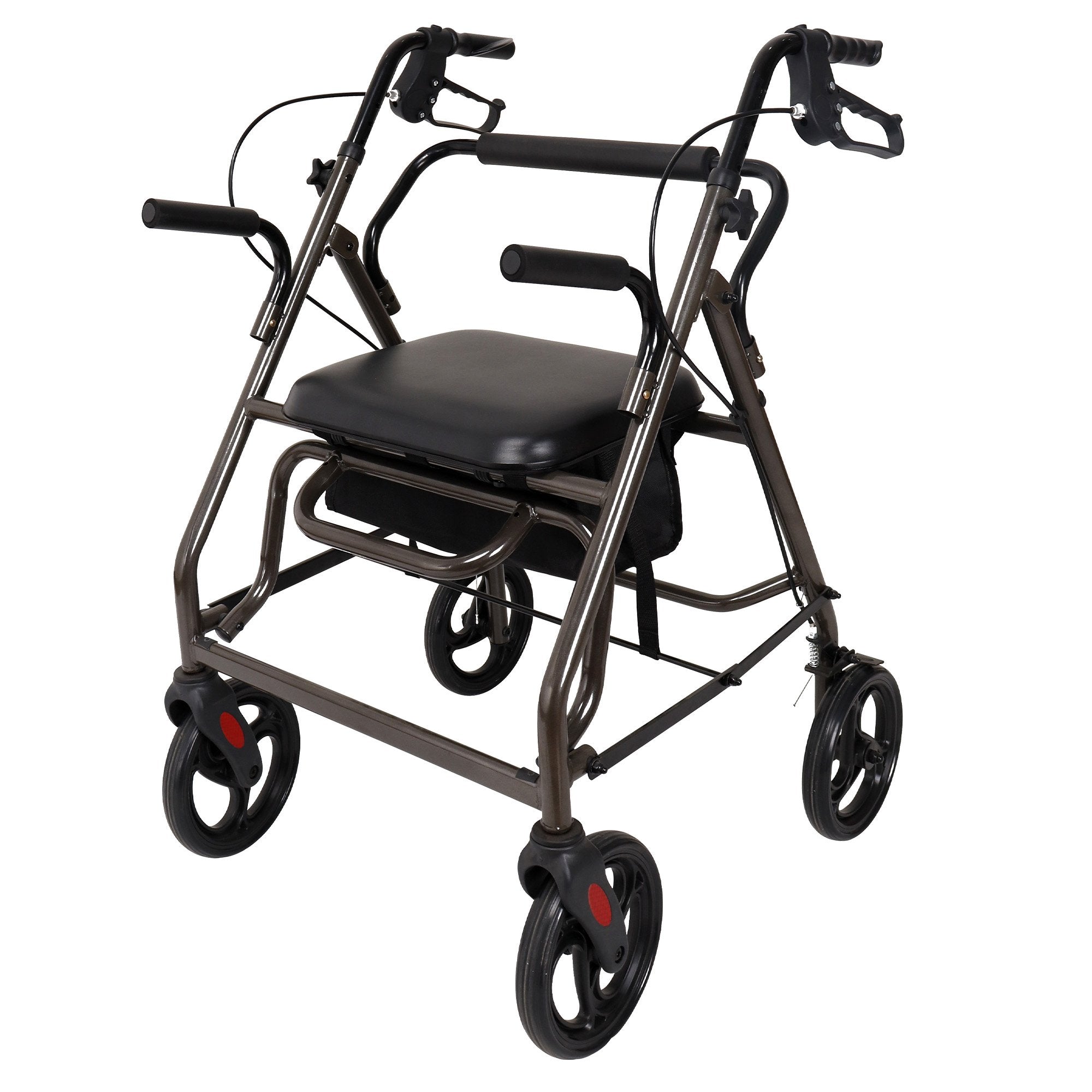 Orthonica Foldable Rollator Walker Lightweight Steel Frame Grey