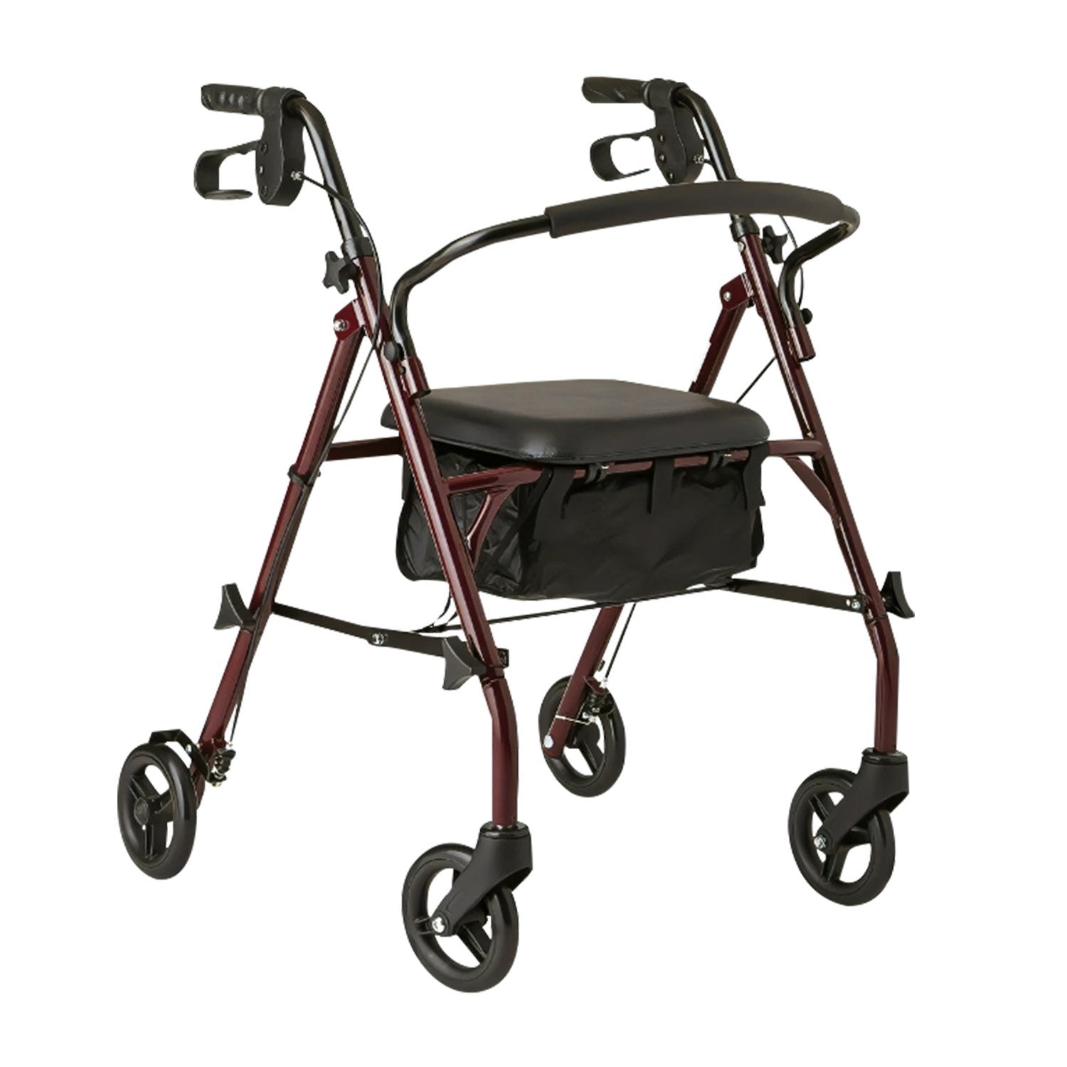 Orthonica Foldable Steel Rollator 4-Wheel Walker Adjustable Handles