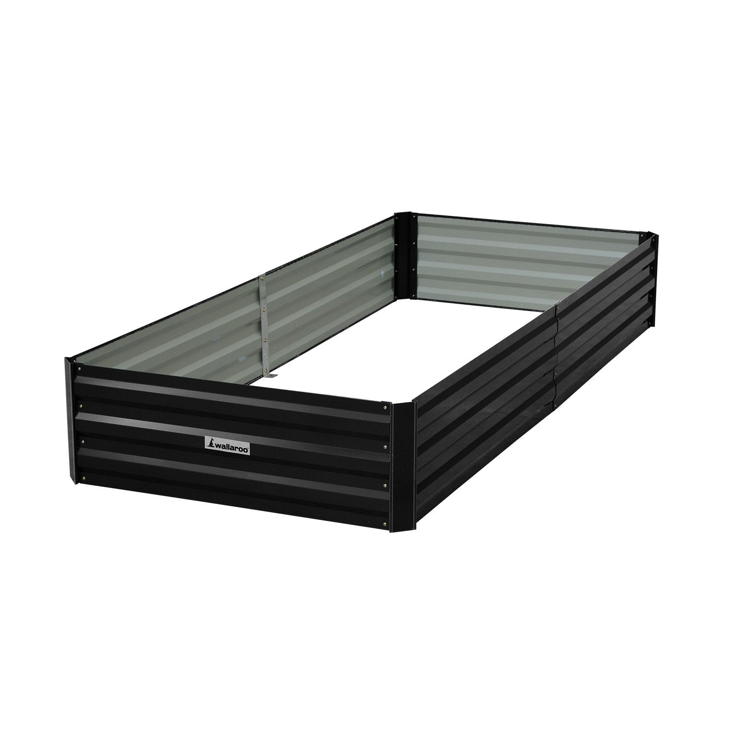 Wallaroo Garden Bed 210x90x30cm Galvanized Steel Black