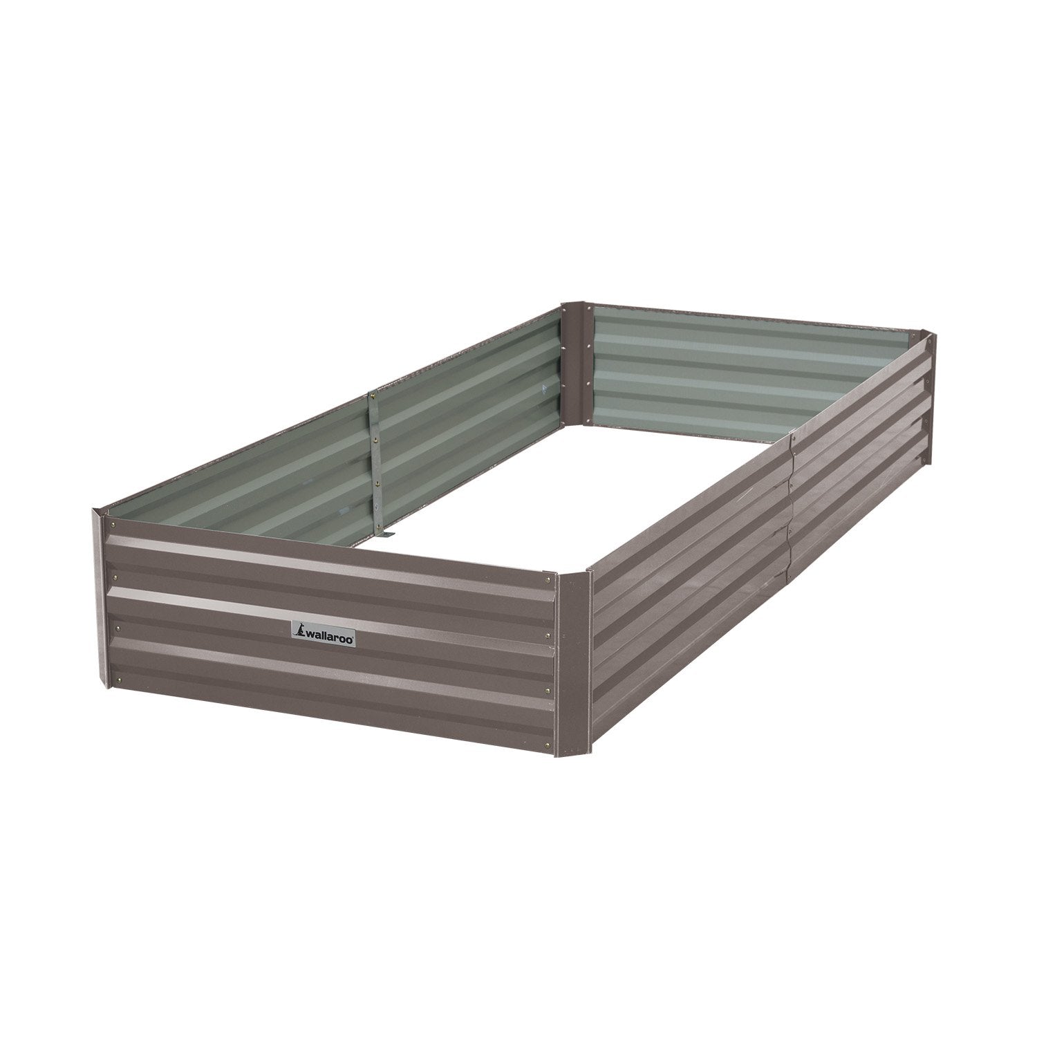 Wallaroo Galvanized Steel Garden Bed 210x90x30cm Grey