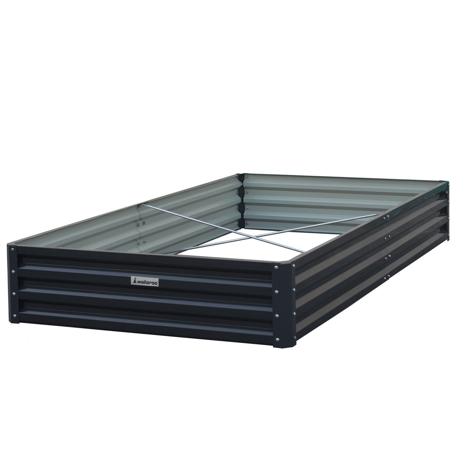 Wallaroo 240x120x30cm Garden Bed Galvanized Steel Black