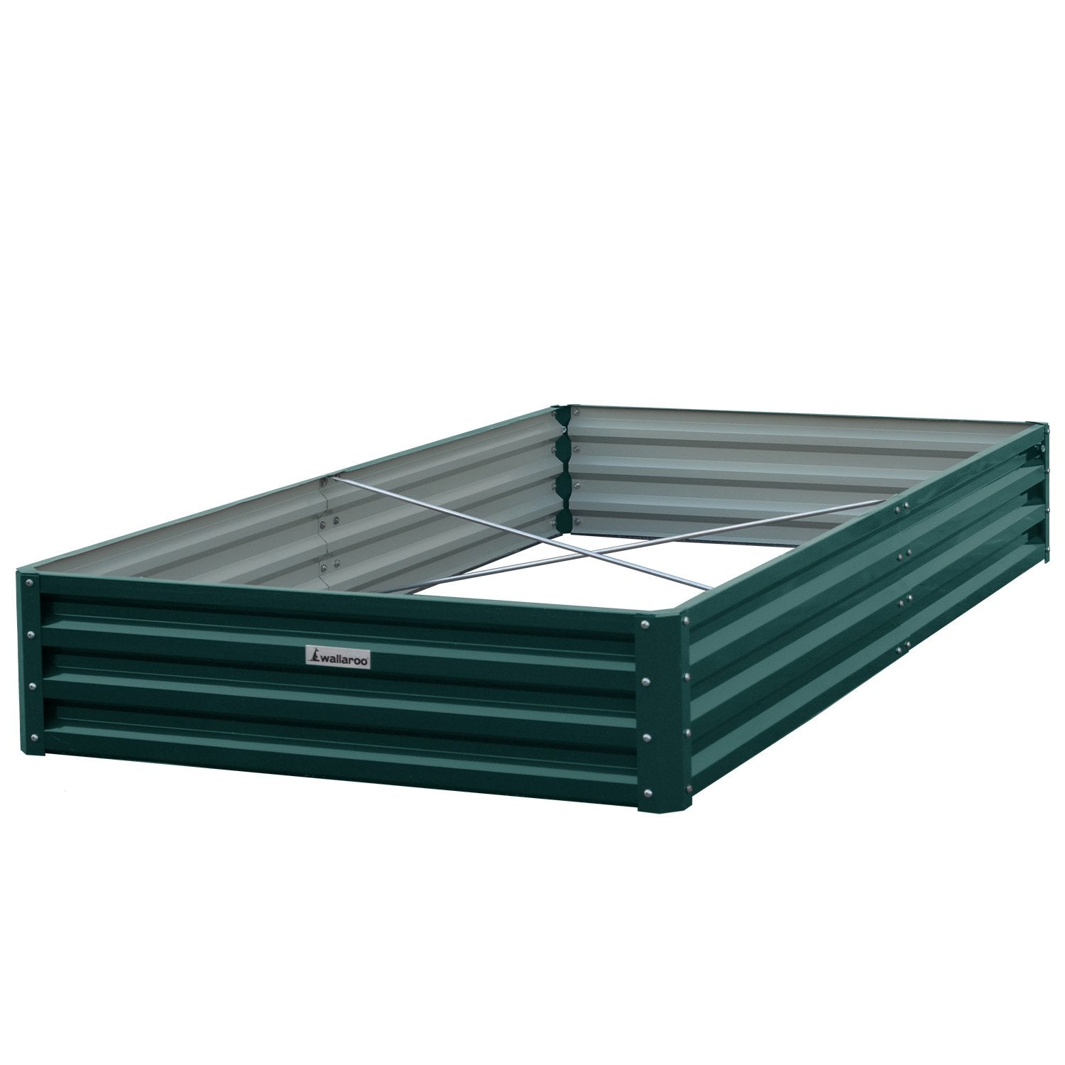 Wallaroo Galvanized Steel Garden Bed 240x120x30cm Green