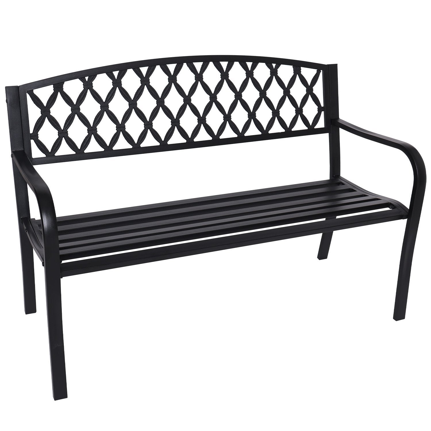Wallaroo Diamond Steel Outdoor Garden Bench Weather-Resistant
