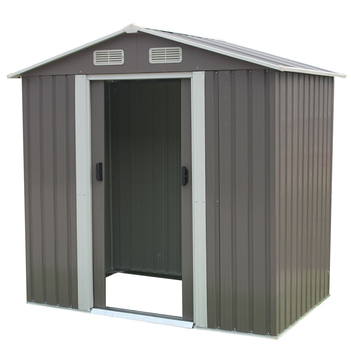 Wallaroo 4x6ft Garden Shed Spire Roof Outdoor Storage Grey