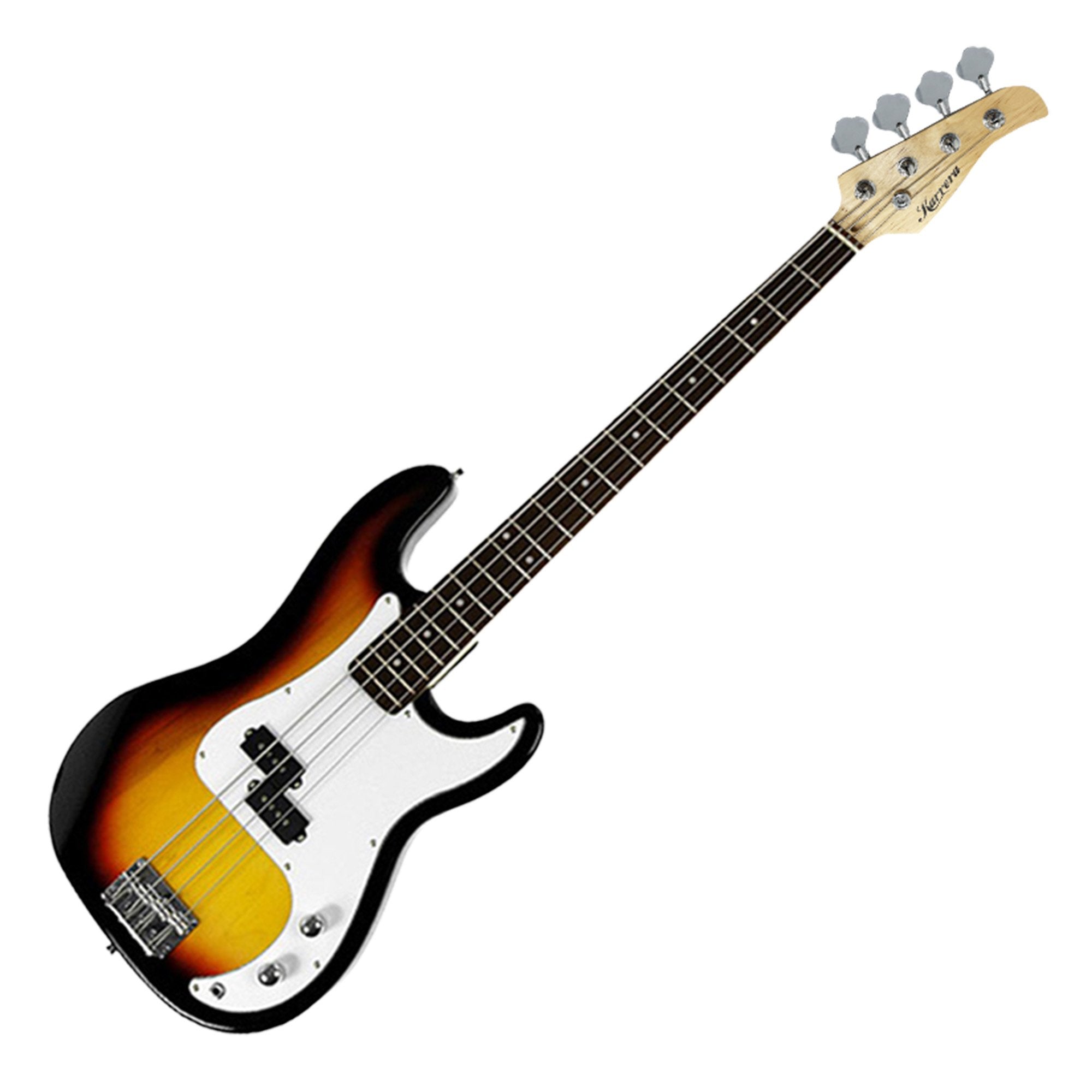 Karrera 39in Electric Guitar 4-String Sunburst with Bass Tuner