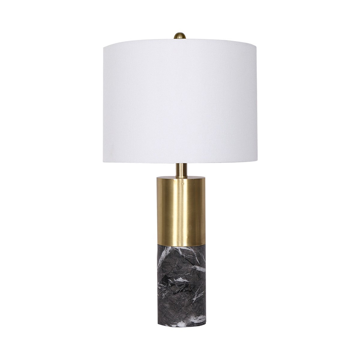 Sarantino Black Metal and Marble Table Lamp