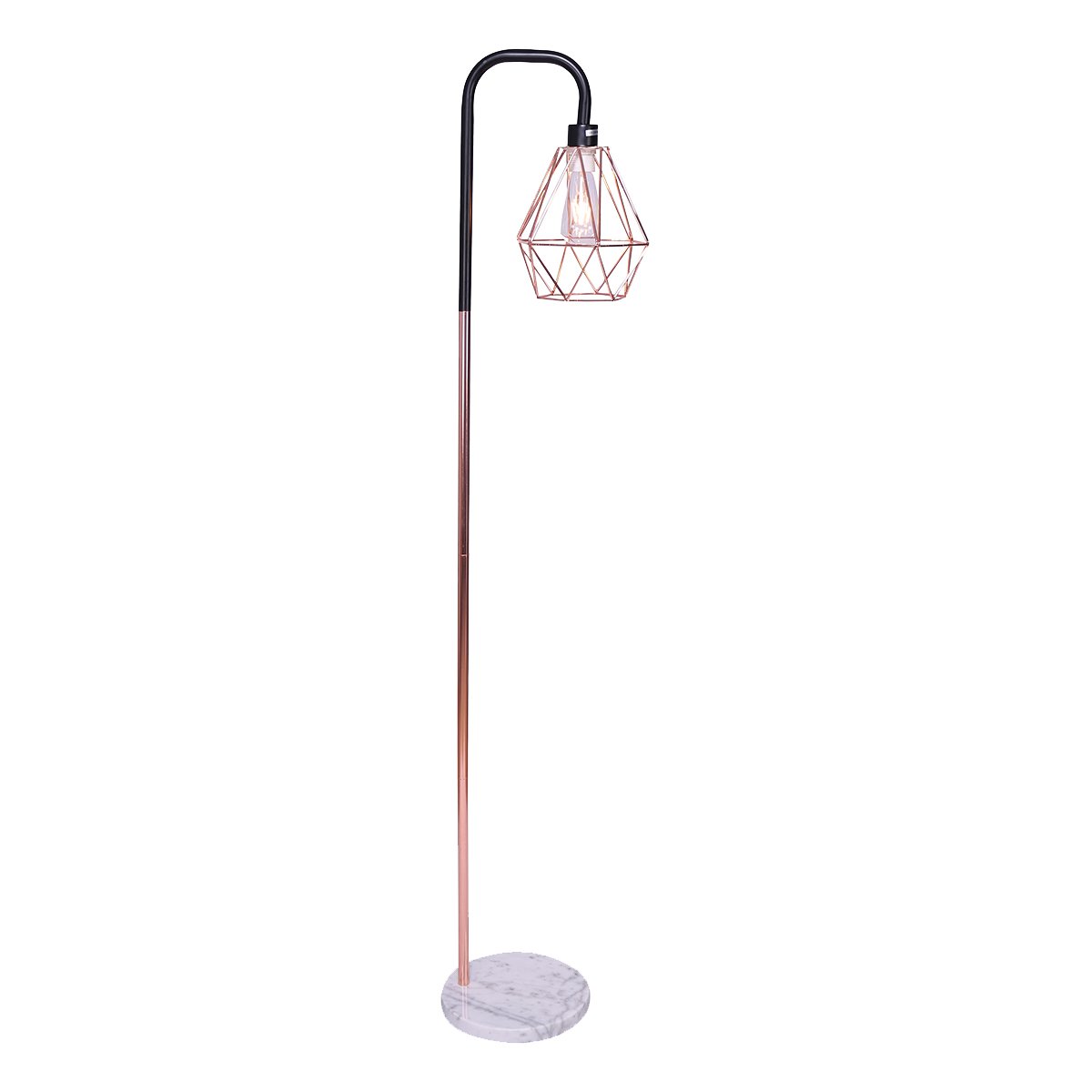 Sarantino Floor Lamp Geometric Shade Rose Gold