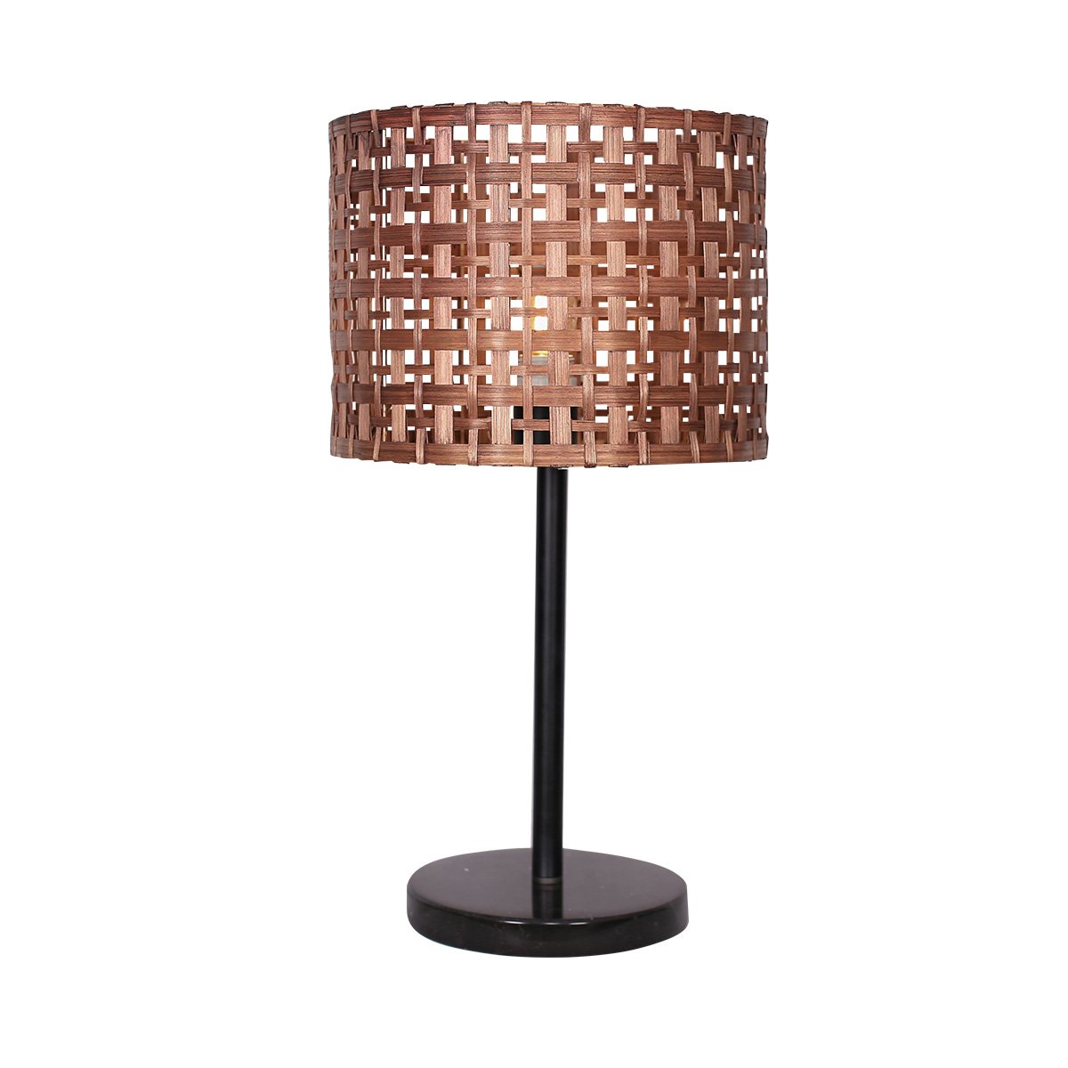Sarantino Rattan Desk Lamp Black Marble Base