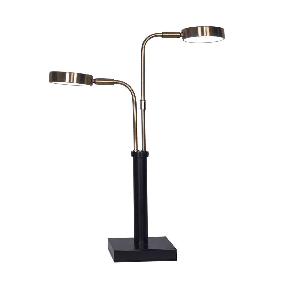 Sarantino Dual LED Table Lamp Brushed Gold Black
