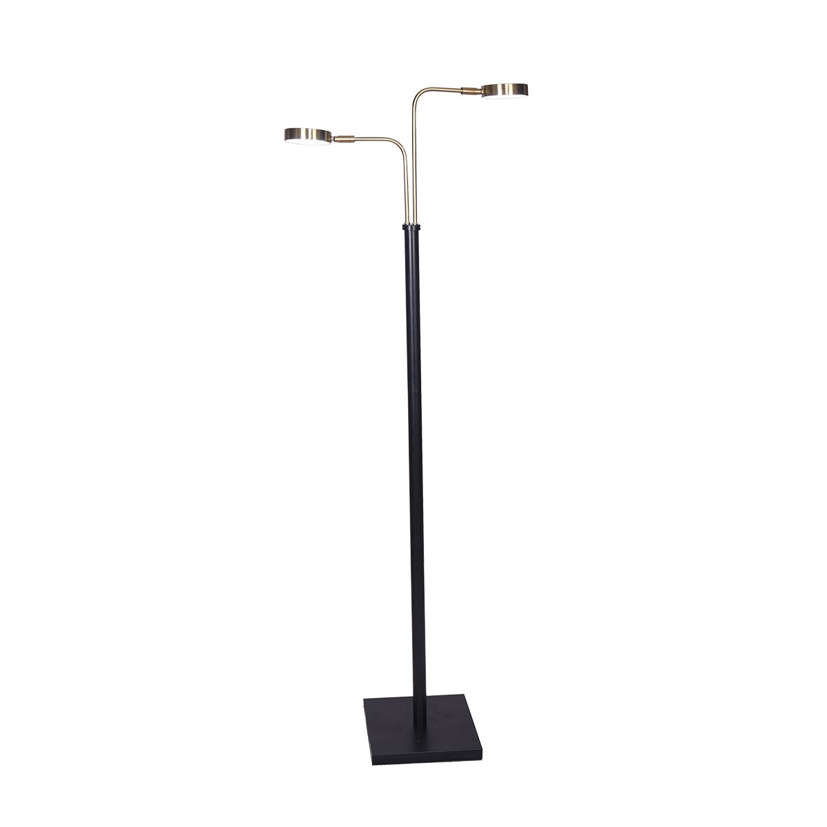 Sarantino Floor Lamp LED 2-Light Brushed Gold Black