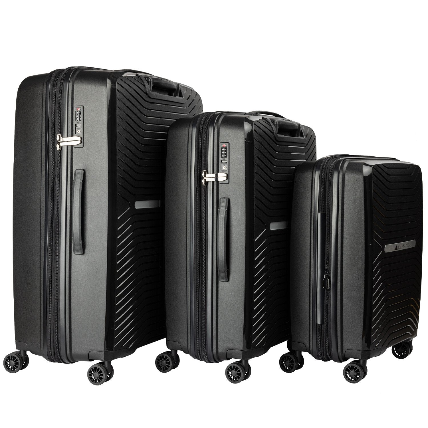 Astra 3PC Luggage Set Hard Shell Suitcase Obsidian Black