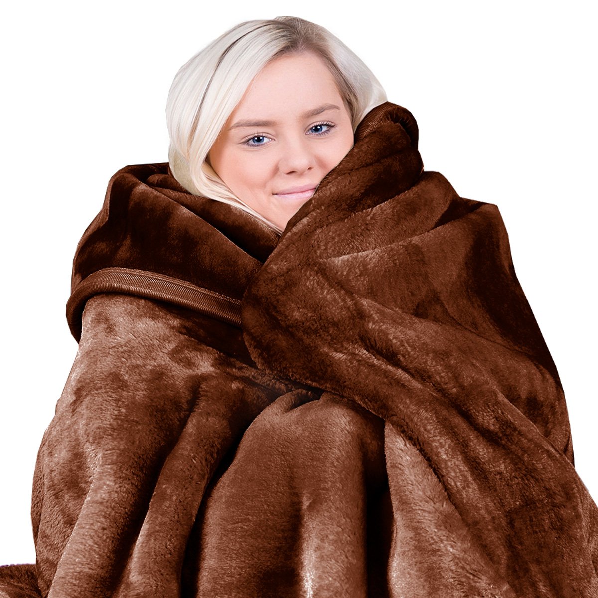 Laura Hill Queen Blanket Double-Sided Faux Mink Plush Throw Rug 220x240cm