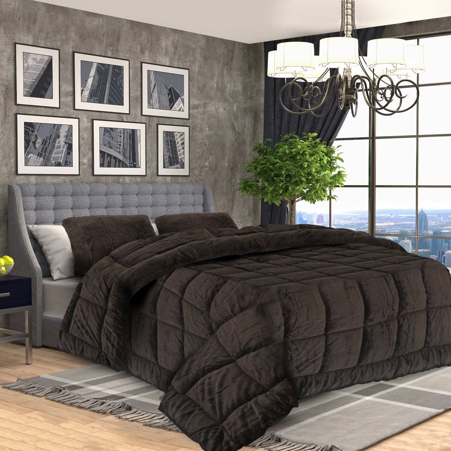 Laura Hill Super King Faux Mink Comforter Quilt 600GSM