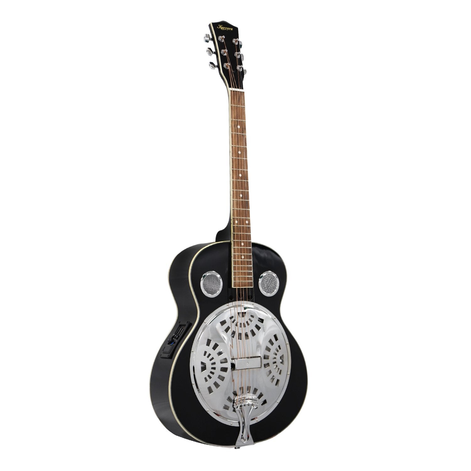 Karrera 40in Resonator Guitar Black High-Gloss Finish