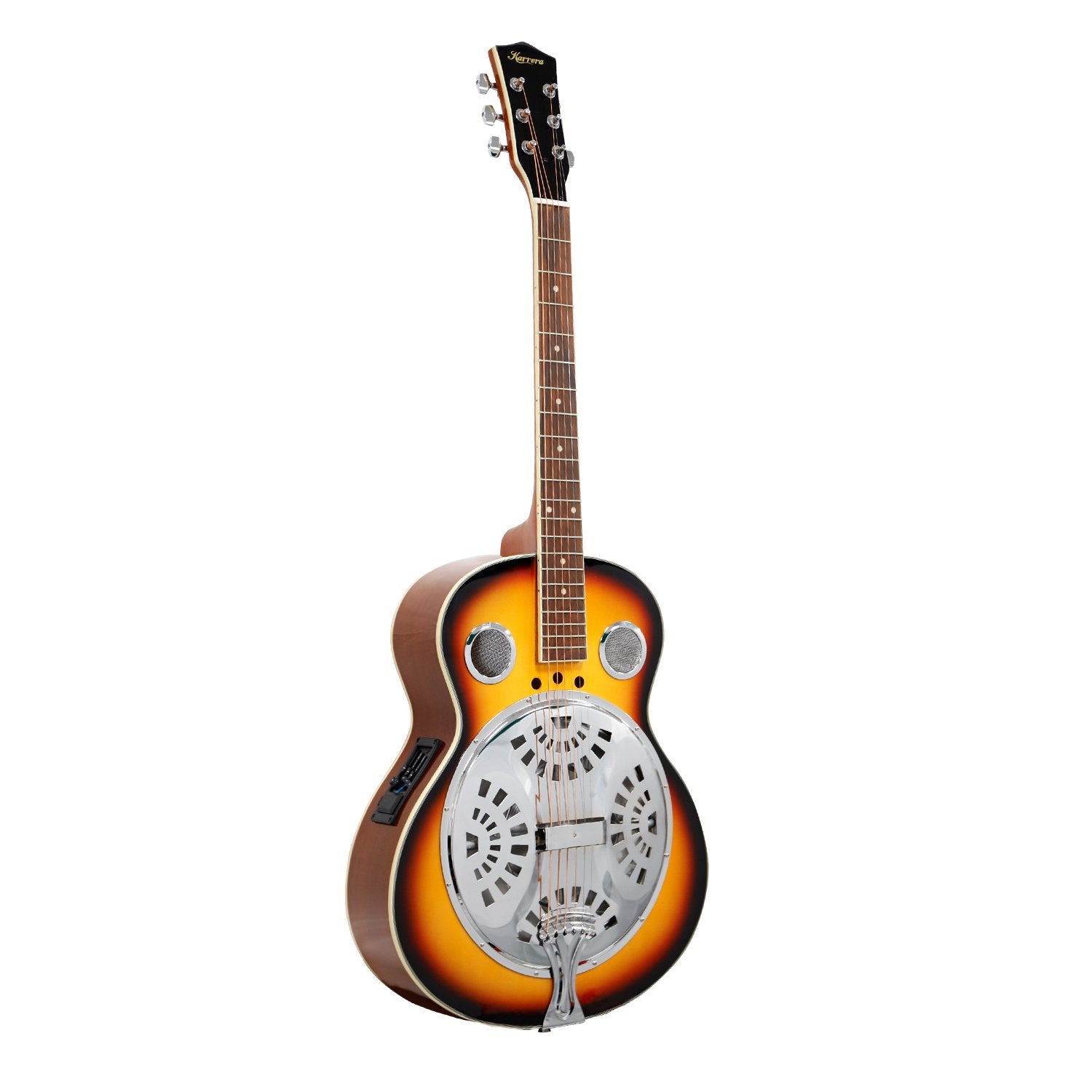 Karrera 40in Resonator Guitar Sunburst High-Gloss Finish