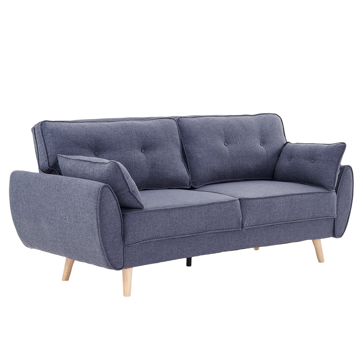 Sarantino 3-Seater Modular Linen Sofa Bed Dark Grey