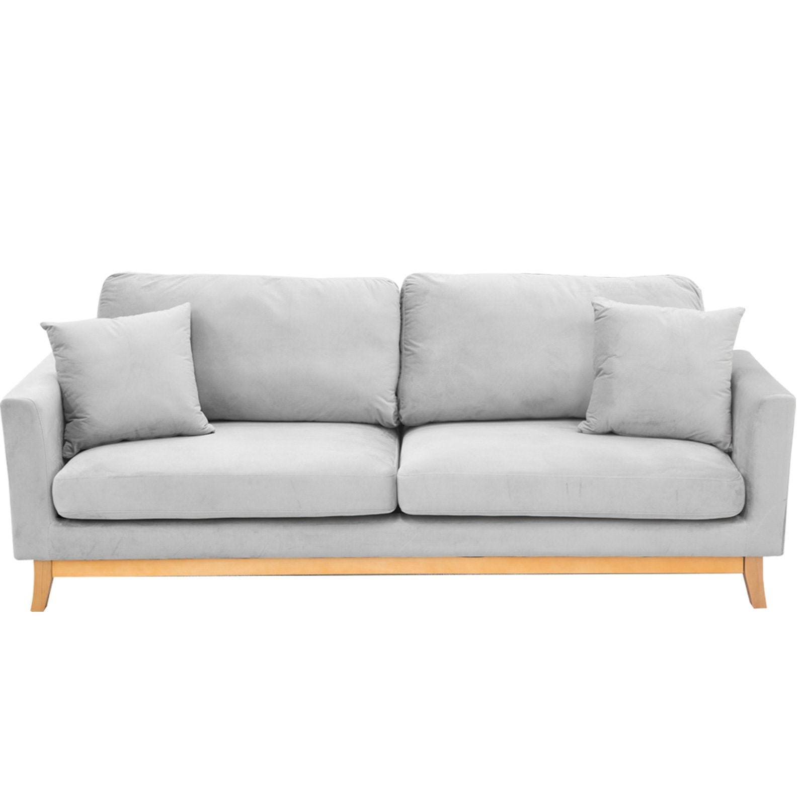 Sarantino 3-Seater Sofa Bed Faux Velvet Light Grey