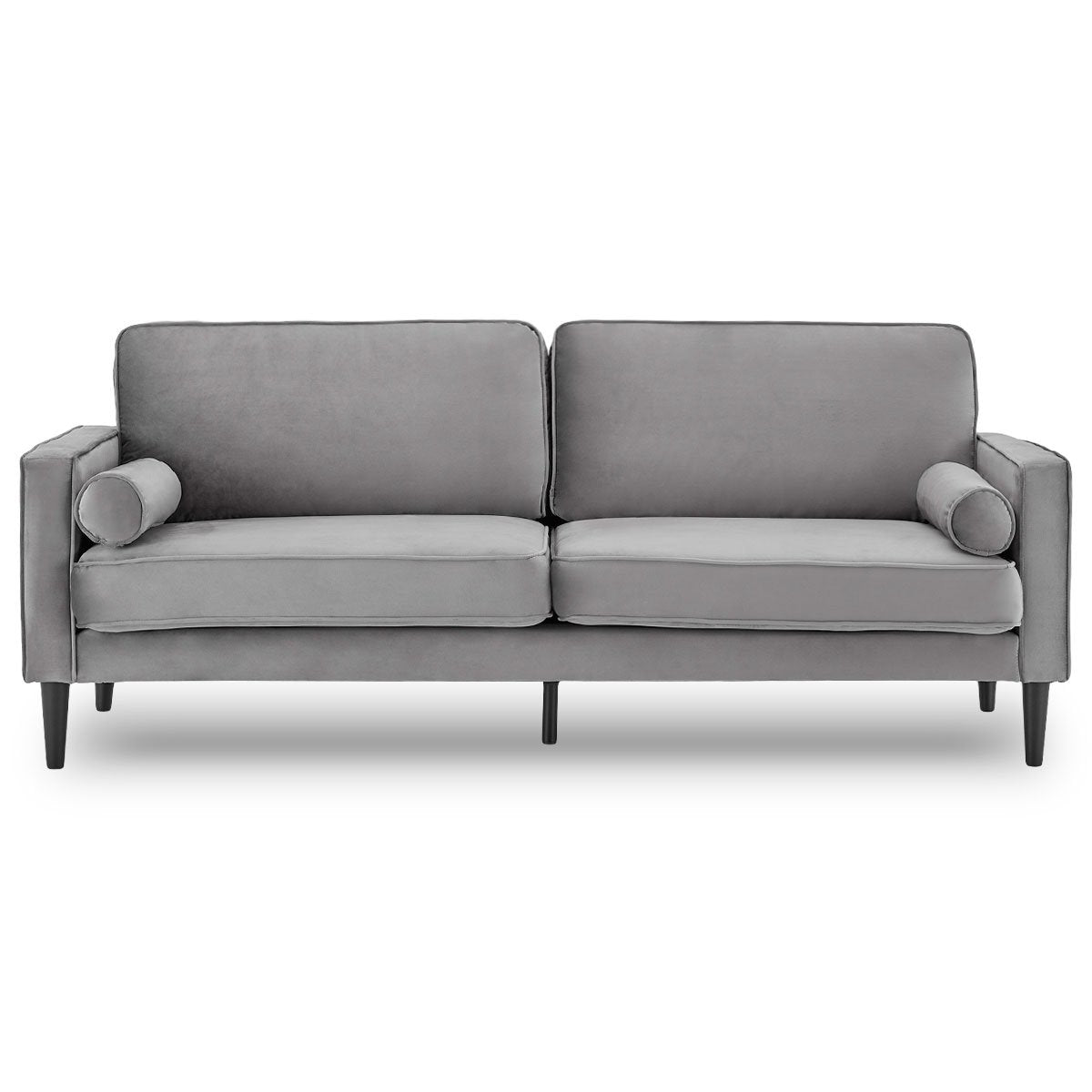 Sarantino Grey Faux Velvet Sofa Bed Lounge Suite