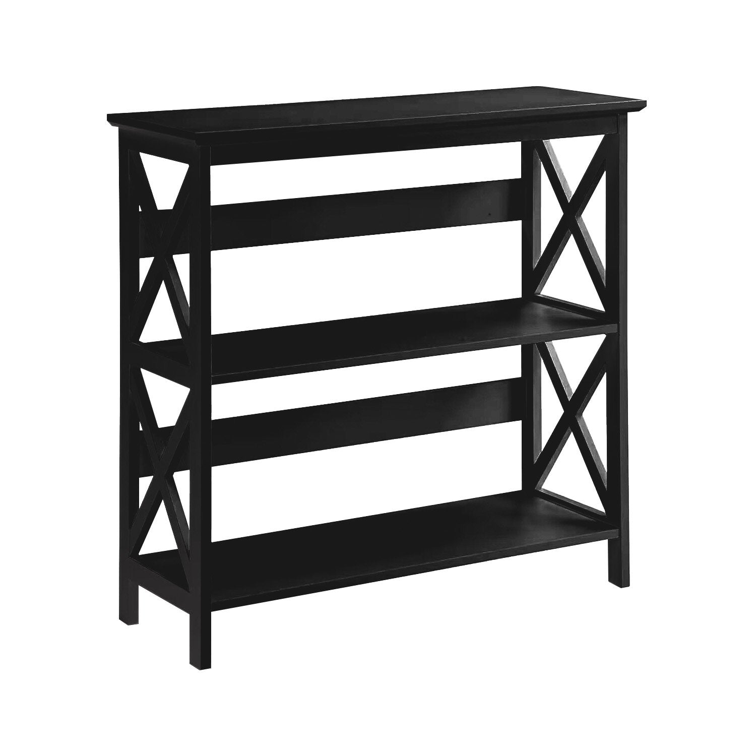 Lucas 3-Tier Bookcase Display Rack Black