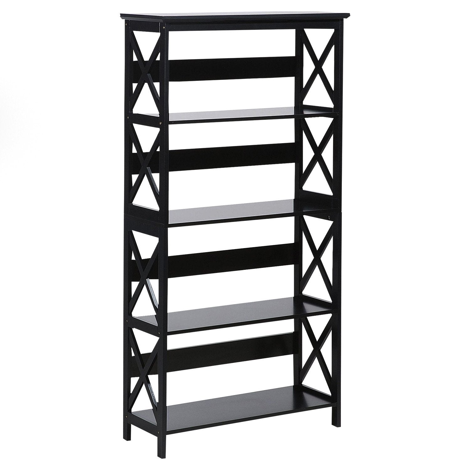 Daphne 5-Tier Bookshelf Cross Panel Design by Sarantino