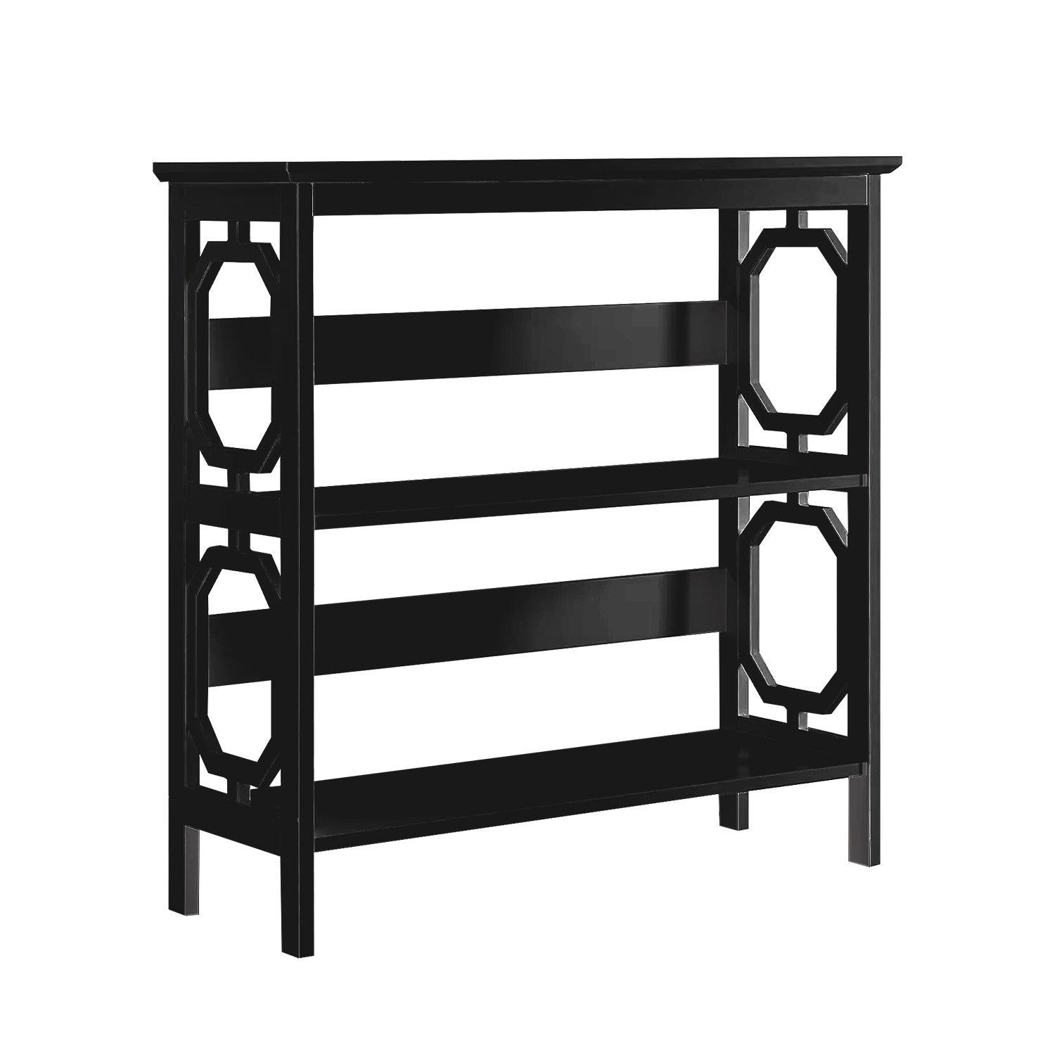 Laurel 3-Tier Bookcase Display Rack Black