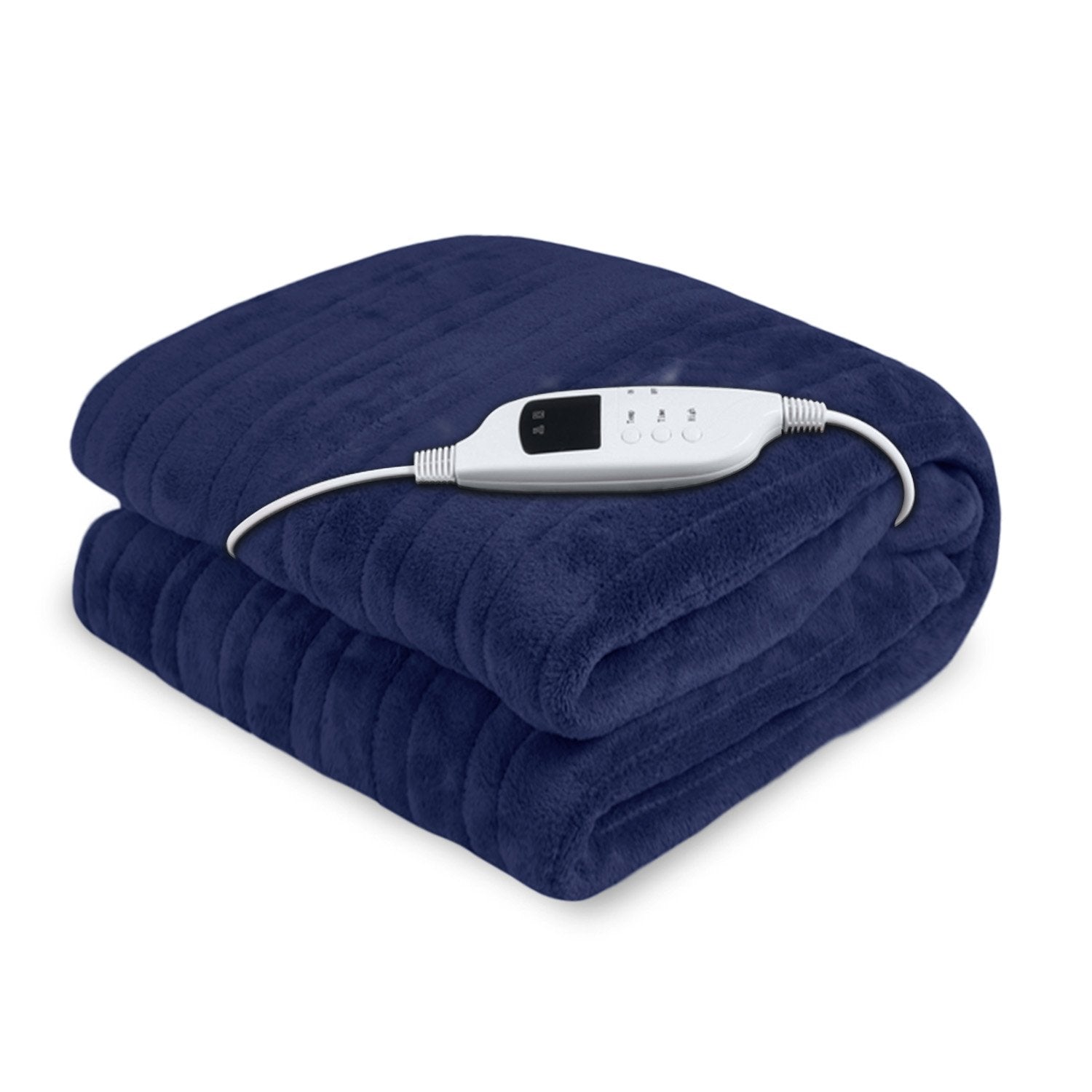 Laura Hill Heated Electric Blanket Fleece Blue 160x130cm Winter