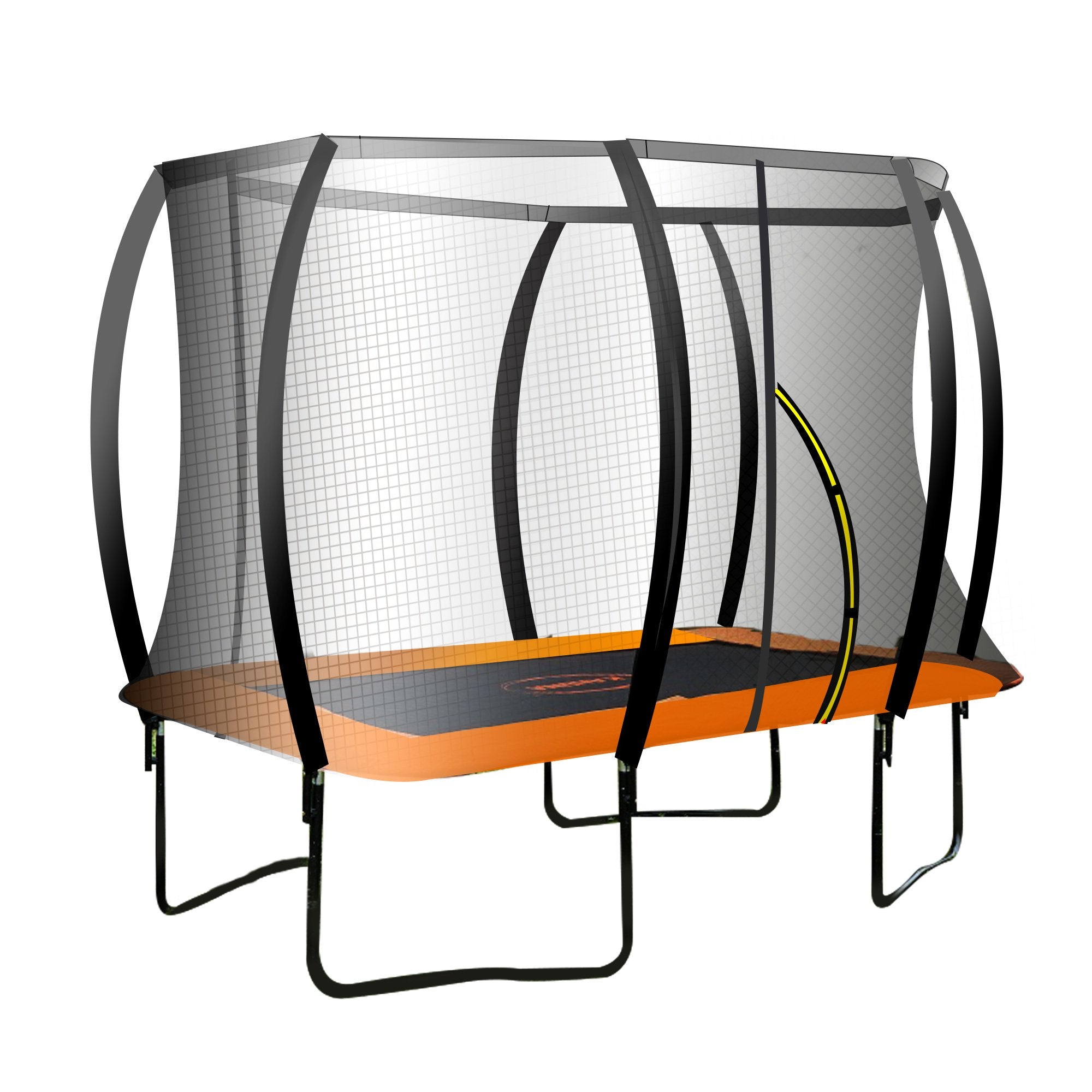 Kahuna 8x11ft Rectangular Trampoline Orange Safety Enclosure