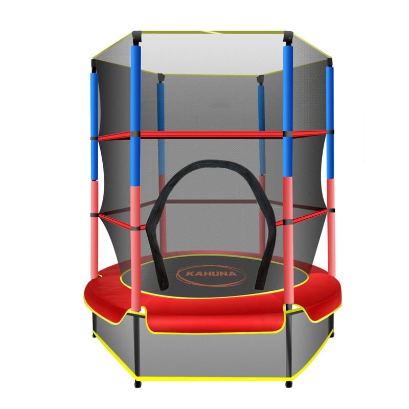 Kahuna 4.5ft Kids Trampoline Round Red Safety Net Outdoor