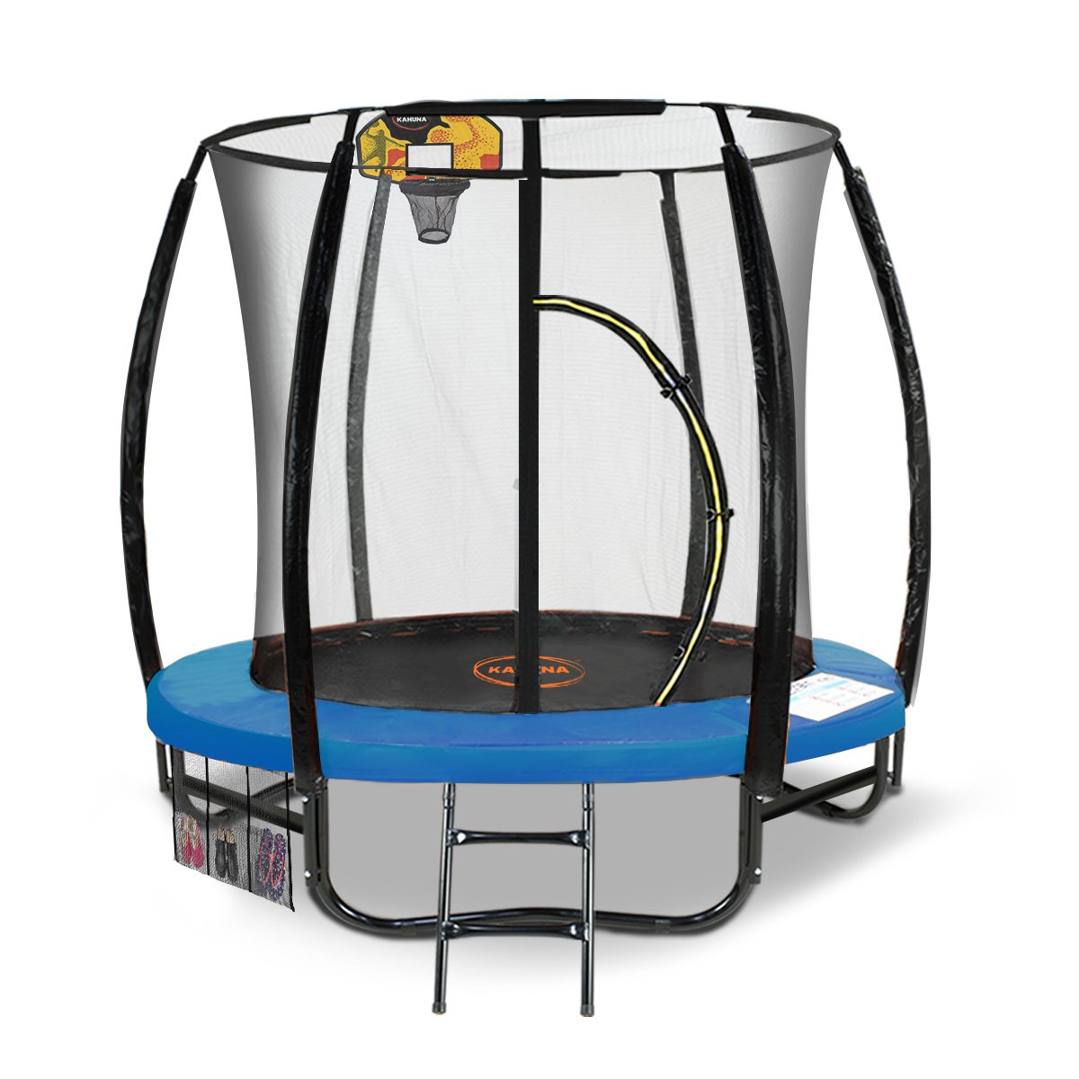 Kahuna Classic 6ft Trampoline Kids Safety Net Basketball Set Blue