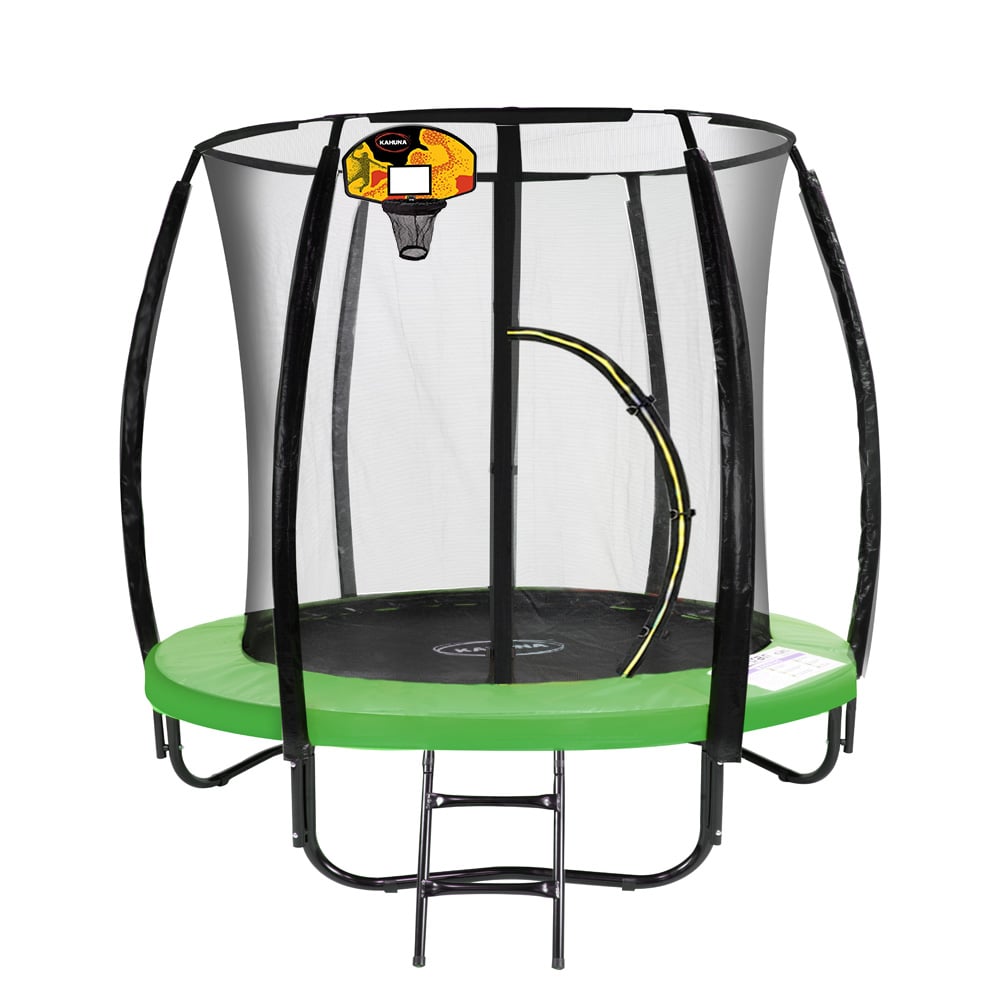 Kahuna 6ft Round Trampoline Outdoor Green Safety Enclosure Basketball Hoop