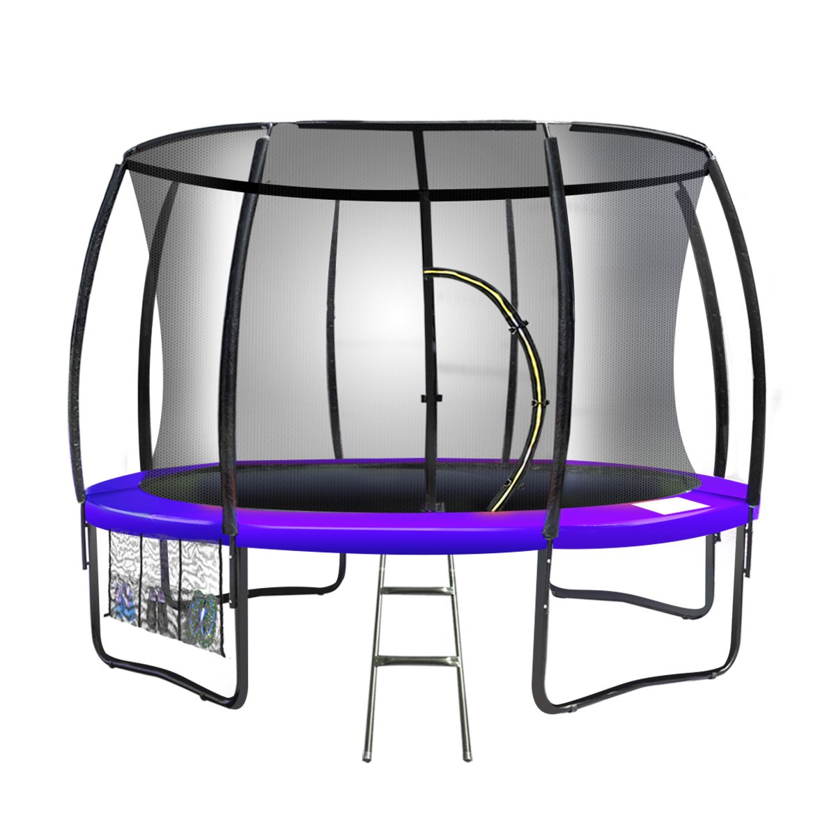 Kahuna 8ft Round Trampoline Purple Enclosure Ladder Safety Pad