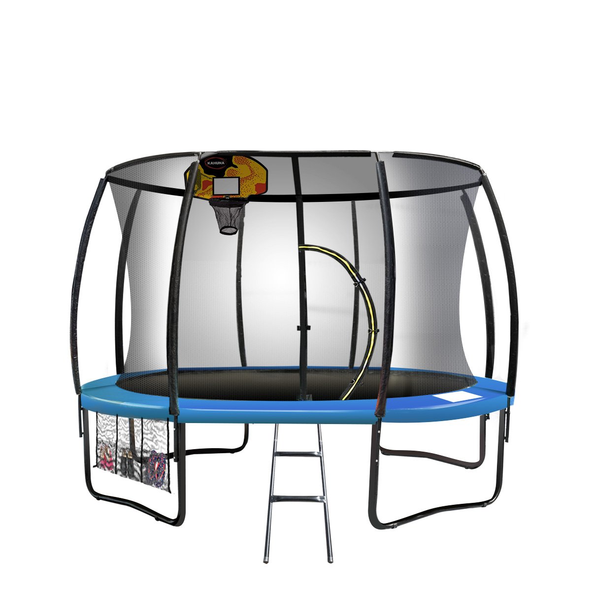 Kahuna 10ft Outdoor Trampoline Safety Enclosure Basketball Set Blue