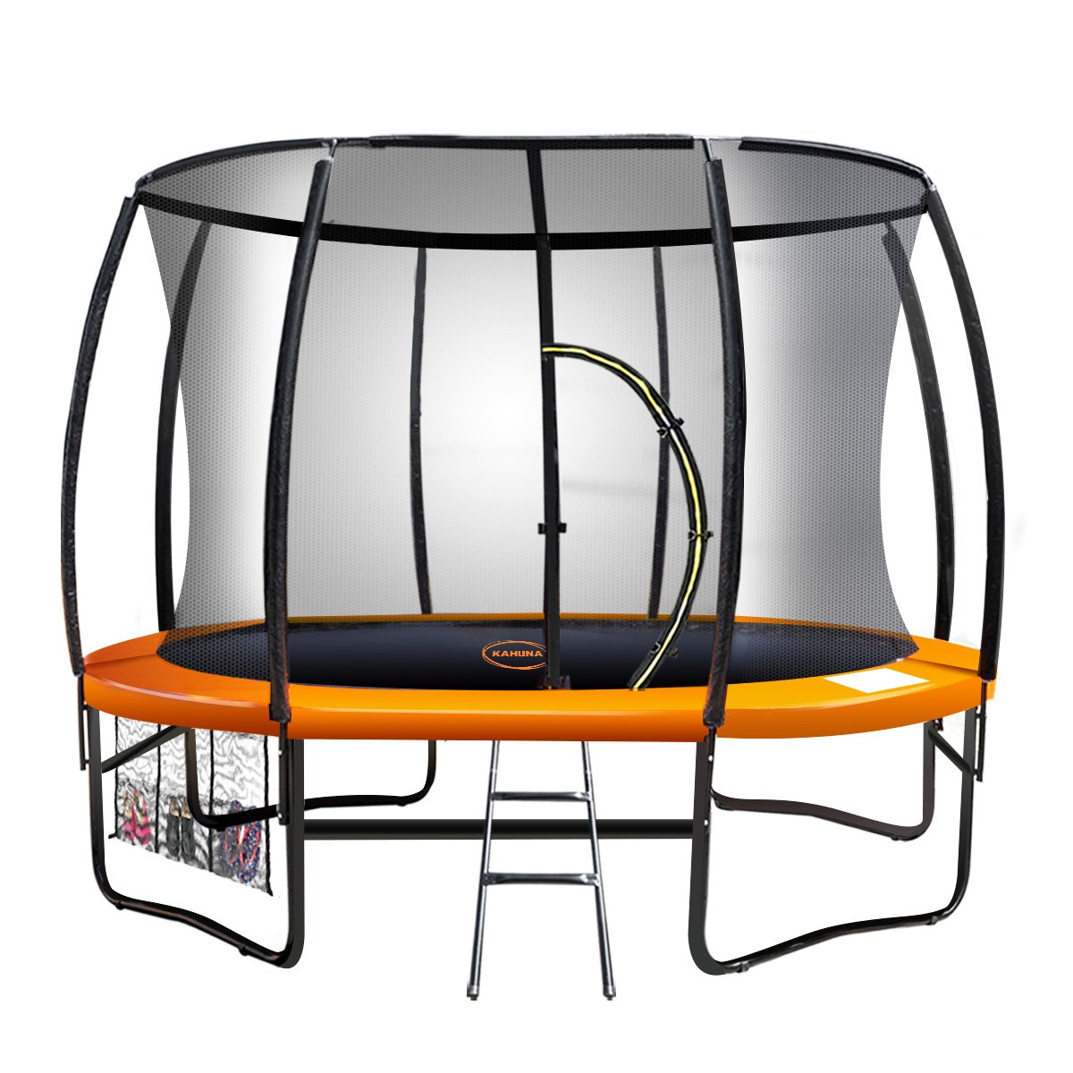 Kahuna 10ft Round Trampoline Orange Safety Net Ladder