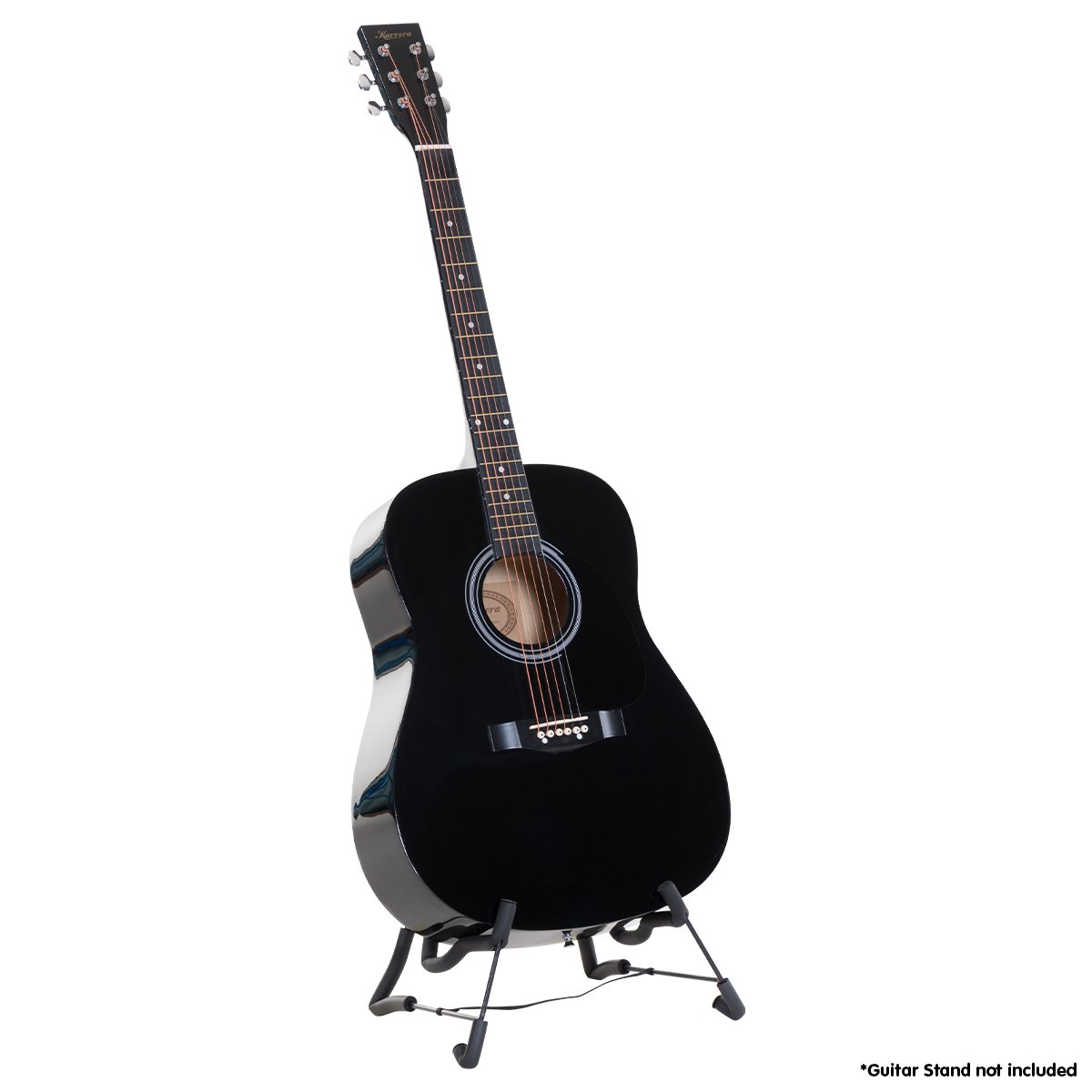 Karrera 41in Acoustic Guitar Steel-String Black with Bag