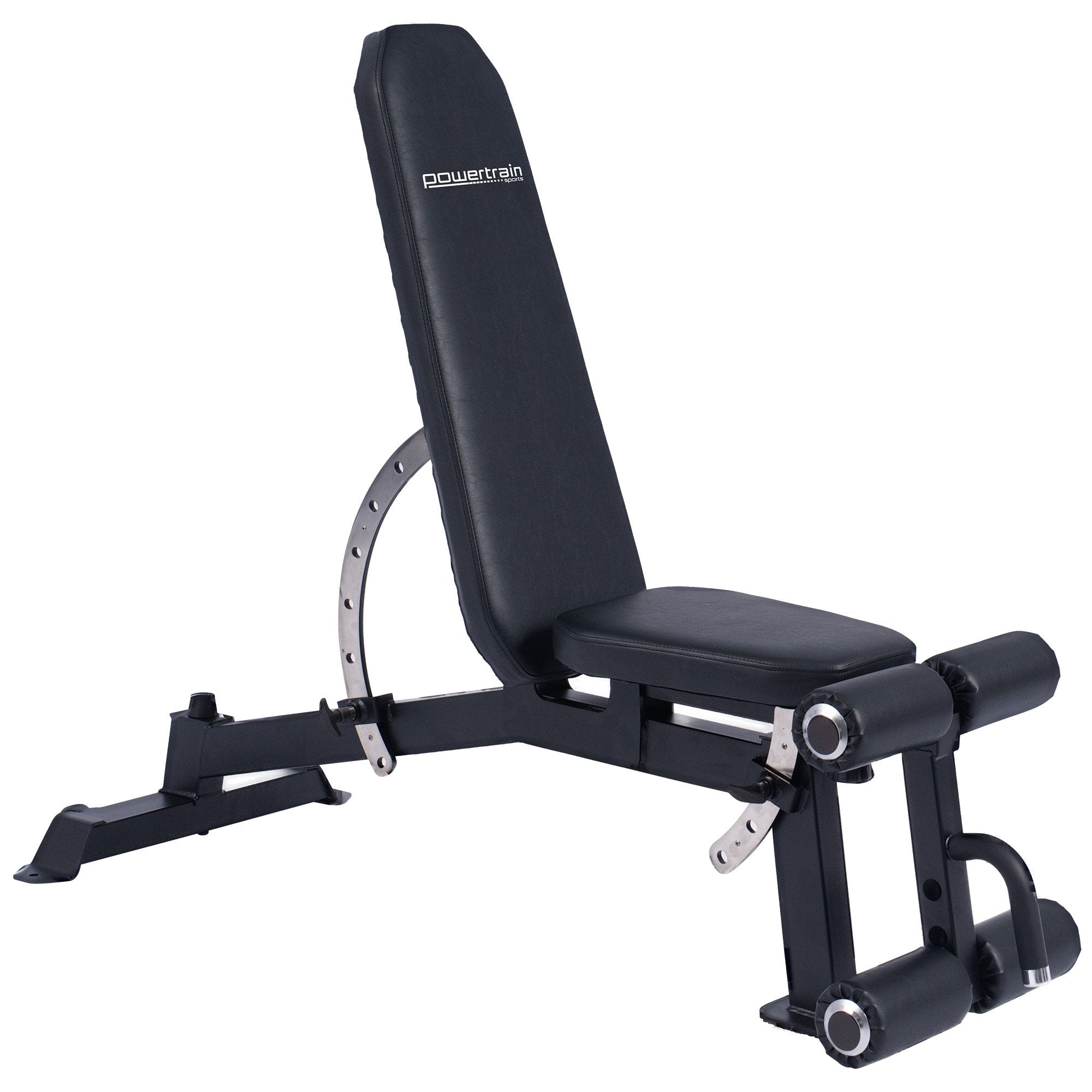 Powertrain Multi-Function Workout Bench Adjustable Backrest Transport Wheels