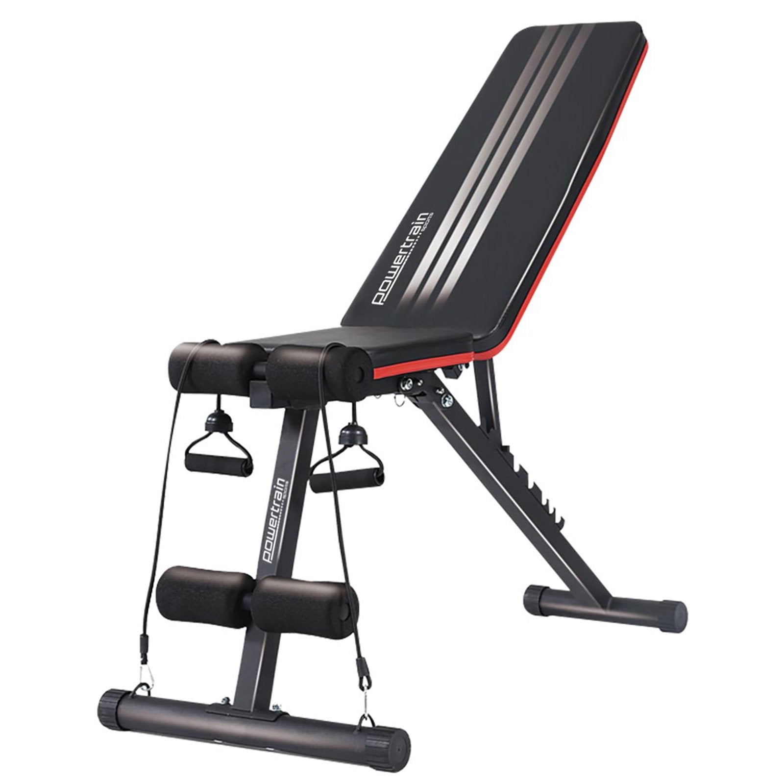 Powertrain Adjustable Exercise Bench Incline Decline Resistance Bands