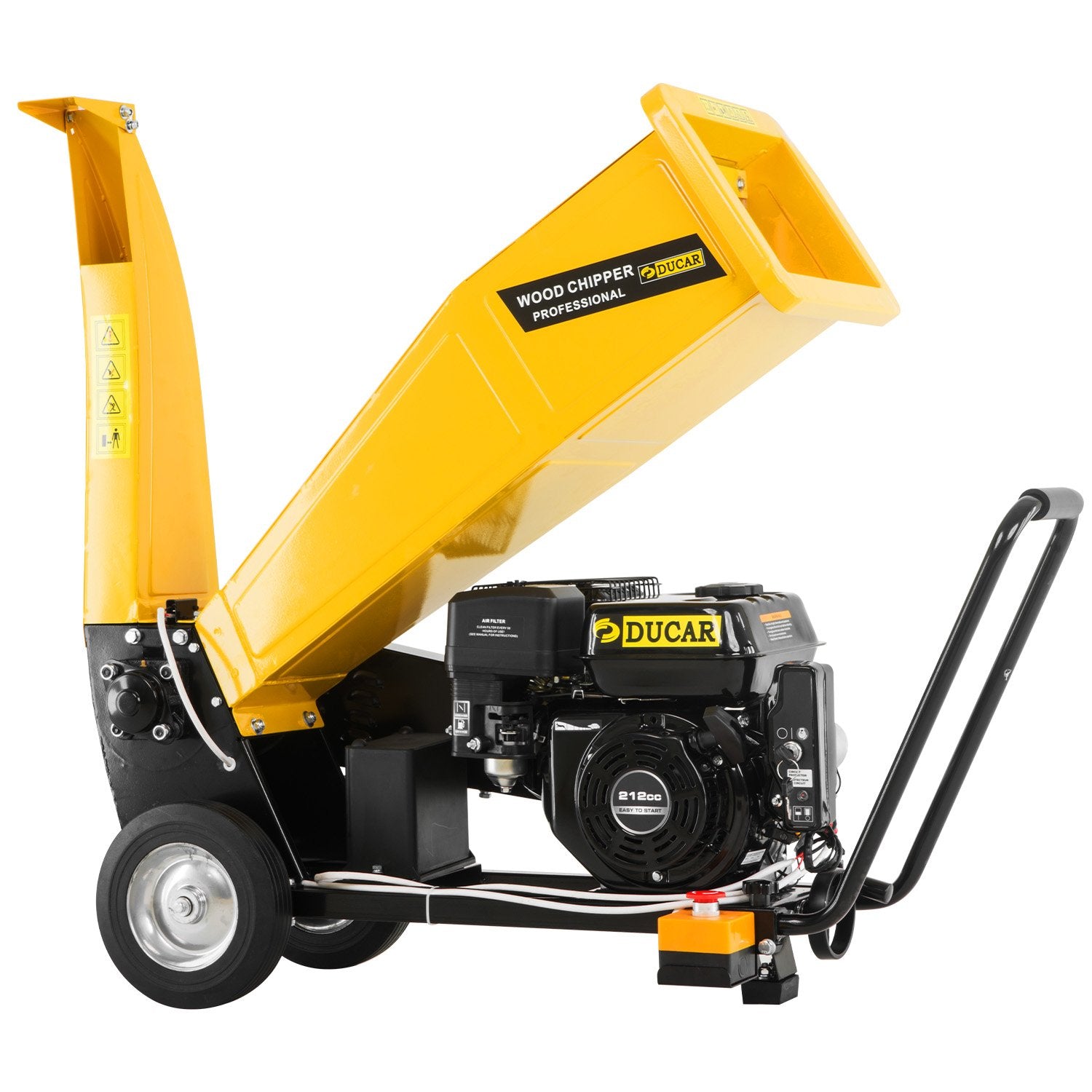 Ducar D70 7HP Wood Chipper Electric Start Yellow