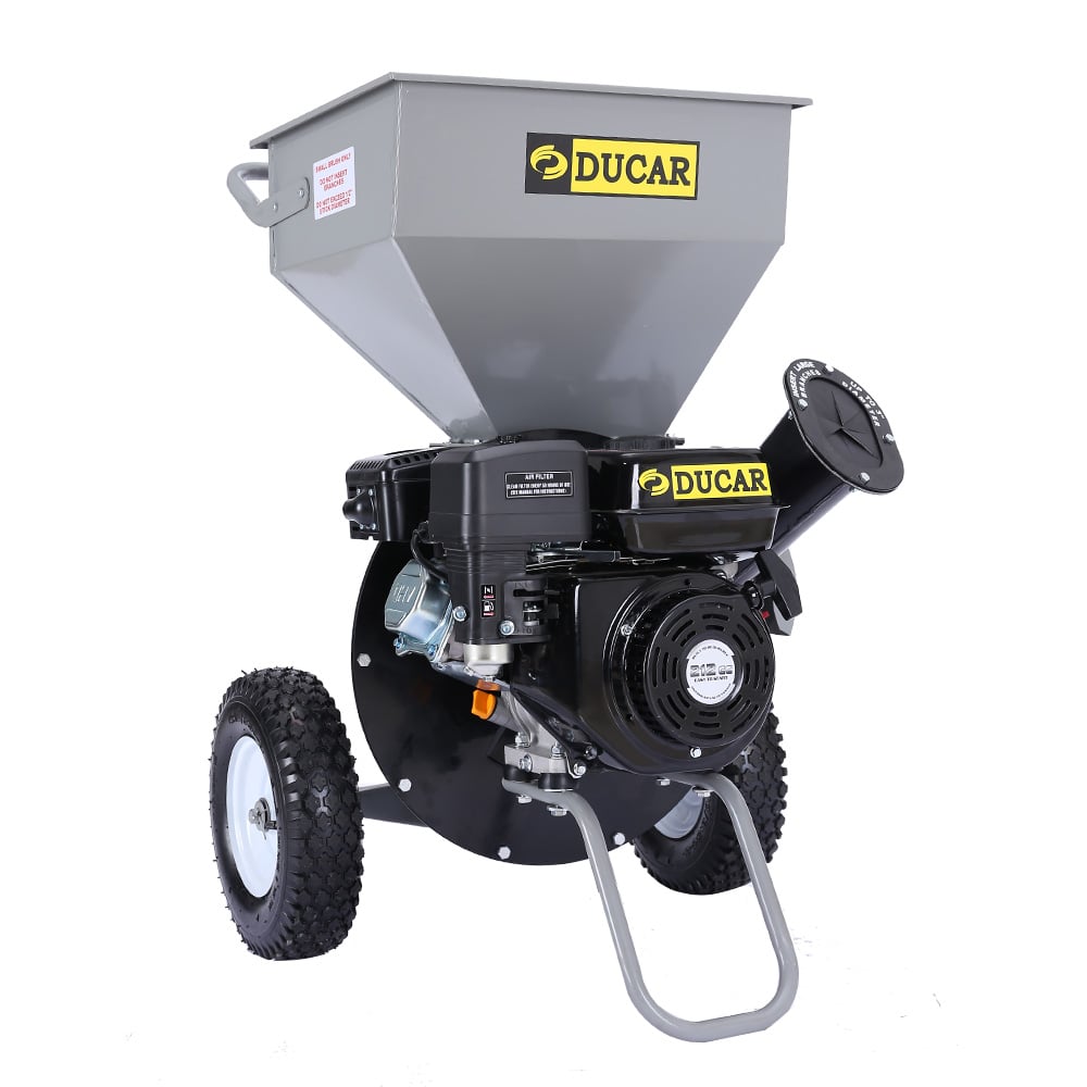 Ducar 8HP Petrol Wood Chipper Shredder Mulcher Silver