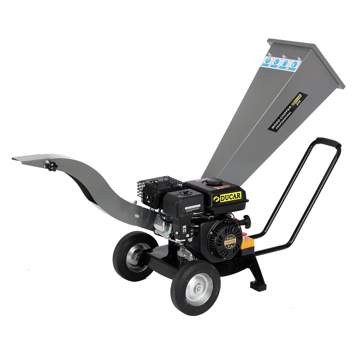 Ducar 7HP Wood Chipper Shredder Mulcher Petrol Silver