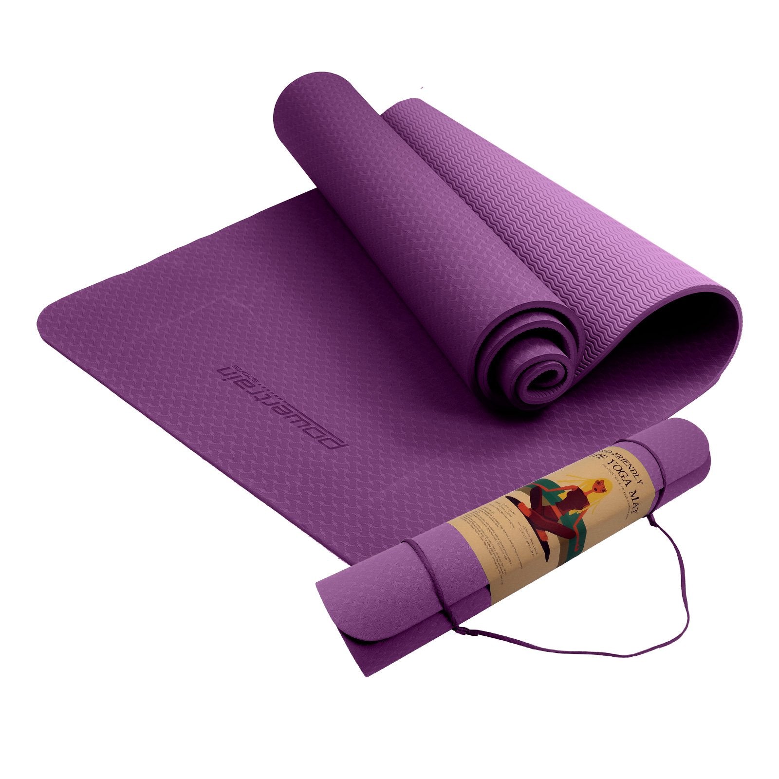 Eco-friendly 6mm Yoga Mat Dual Layer Non-slip Royal Purple