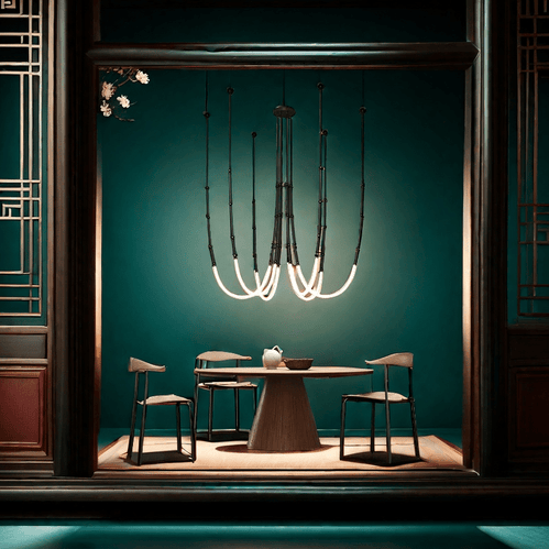 BAMDECOR Minimalistic Retro LED Minimalism Designer Lustre Hanging Lamps Slender-Shape LED Pendant Light Black