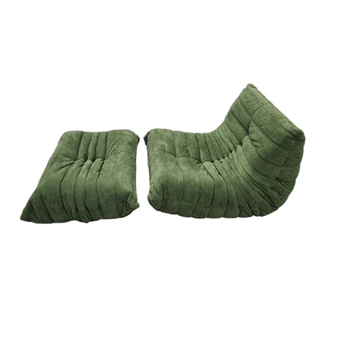 High Back Single Fireside Togo Sofa Chair Cozy Lounge Chair with Ottoman High Density Sponge Multiple Colors Comfortable and Durable Green