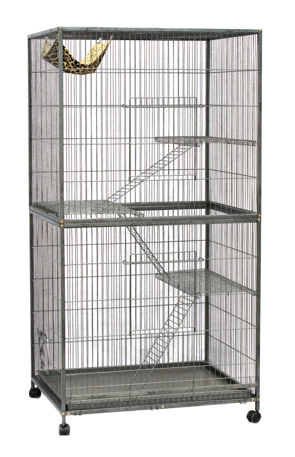 Spacious 4 Level Parrot Ferret Hamster Bird Cage with Hammock