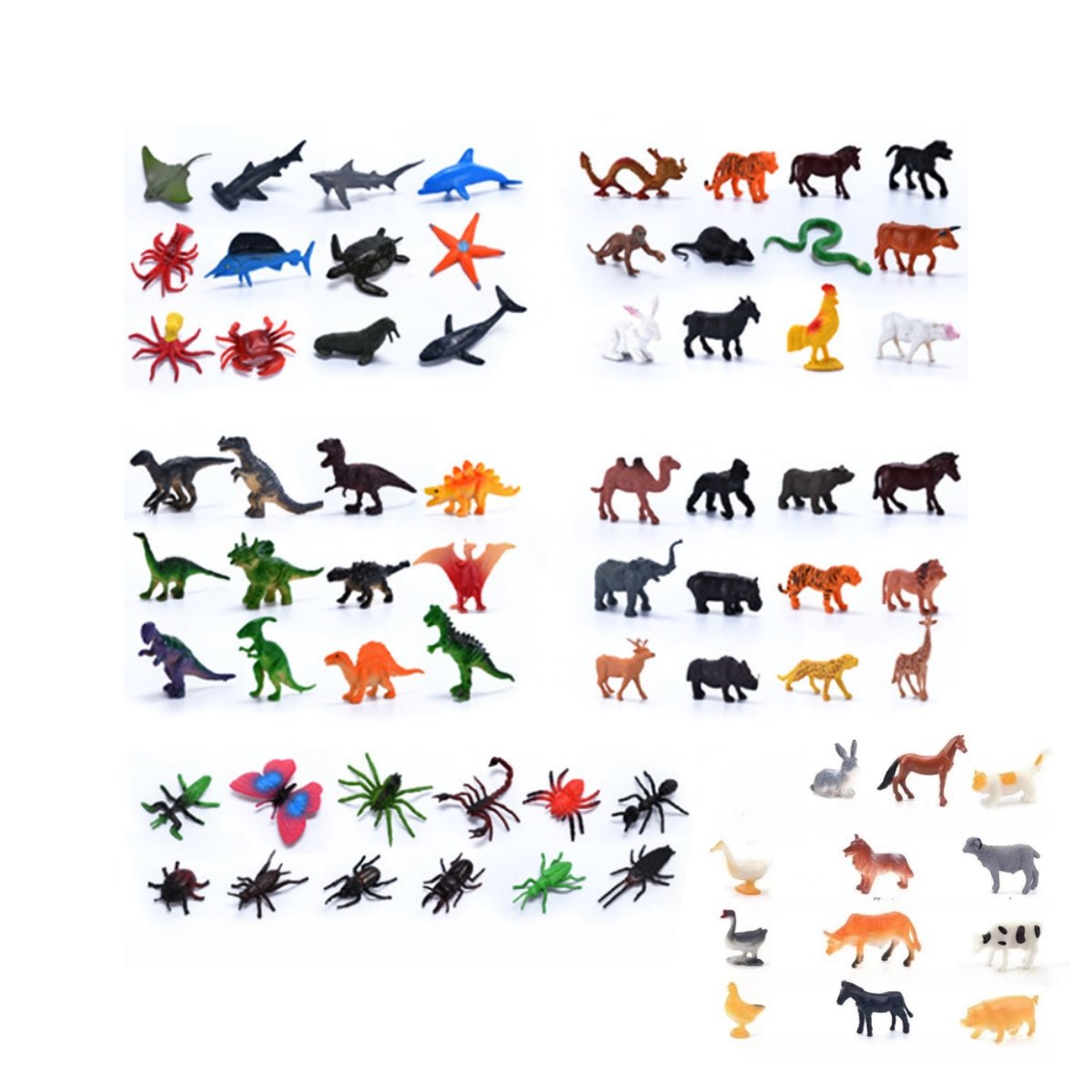 Mini Wild Animal Action Figures – Learning Toy Set for Toddlers & Kids 6 Assorted types - Wild animals: 12 PCs