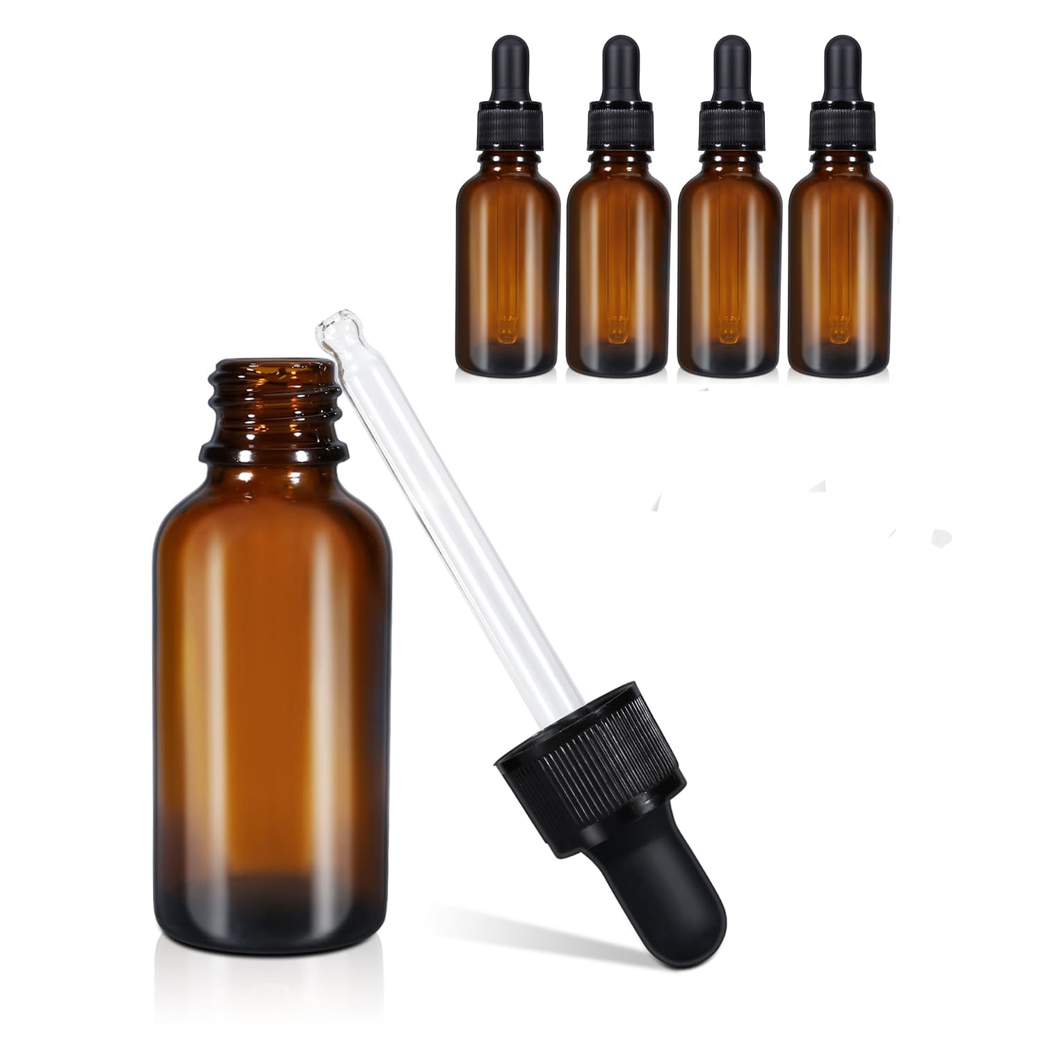 10ml 5 Pack Amber Glass Dropper Bottle Liquid Essential Oils Bottle Bottles Leakproof Glass Tincture Bottles