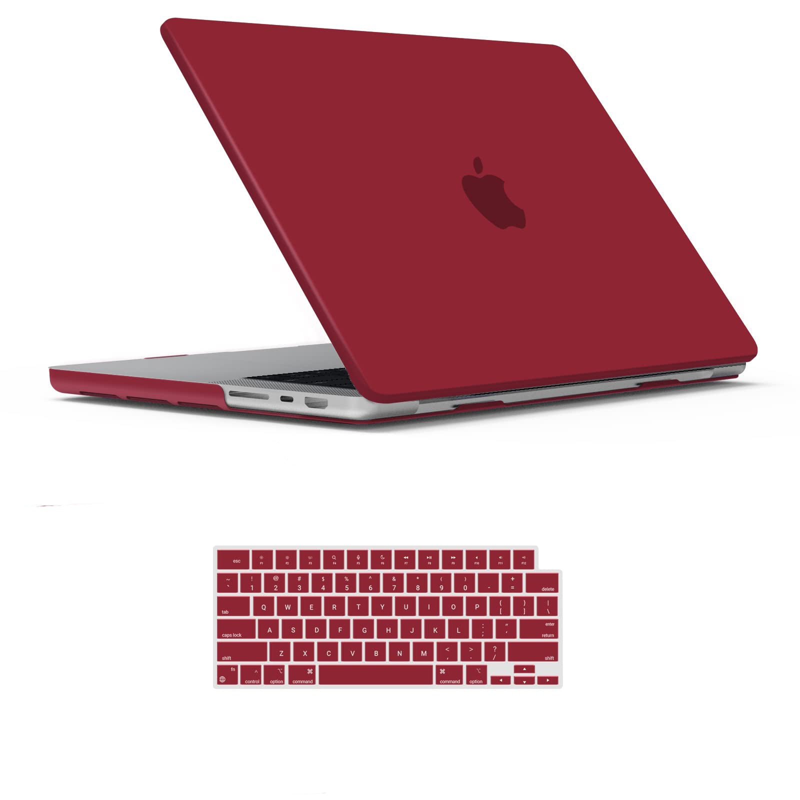 Suitable for MacBook Pro 14 Max Inch Case 2023 2022 2021 M2 A2779 M1 A2442 Hardshell Case Keyboard Cover Wine Red