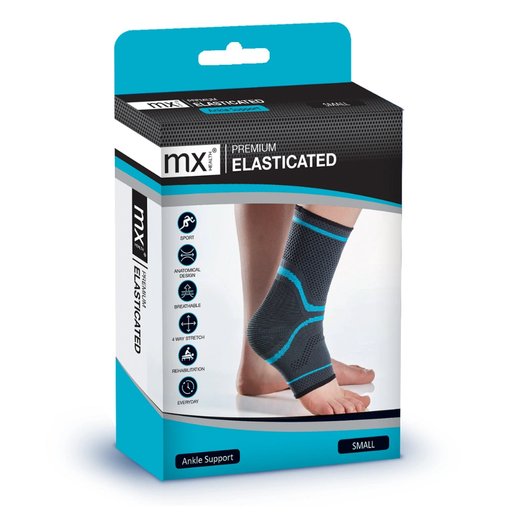MX Health Premium Elasticated Ankle Support - Small